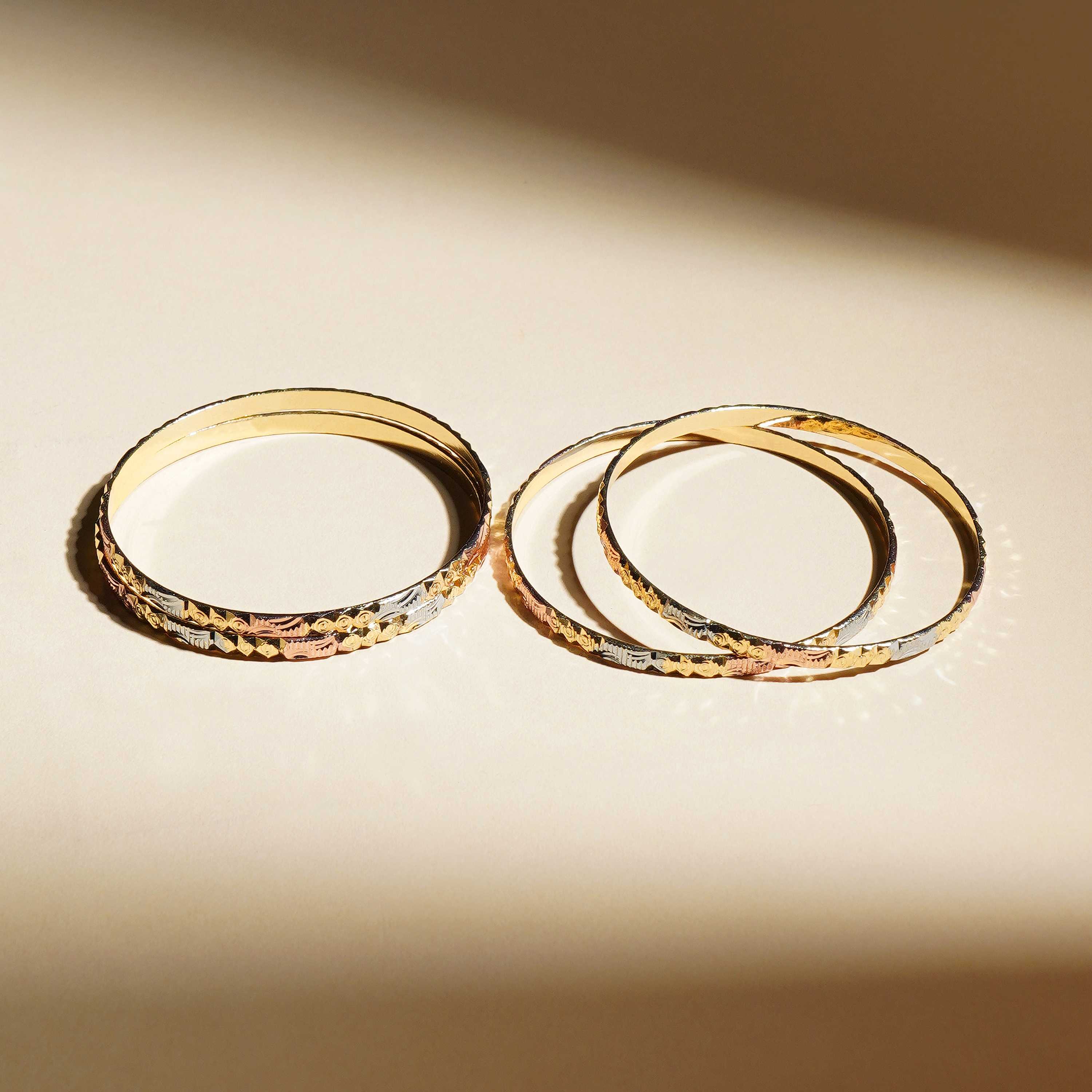 Aneena Gold Plated Bangles ( Set of 4 )