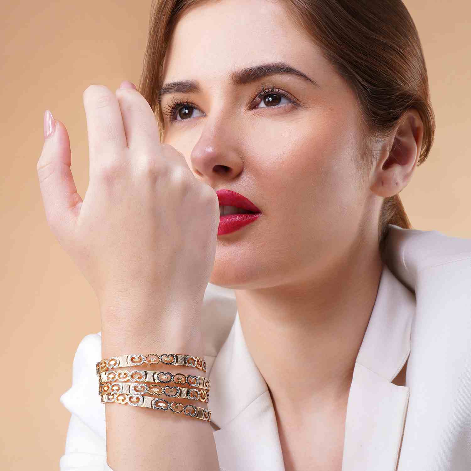 Vainavi Gold Plated Bangles ( Set of 4 )