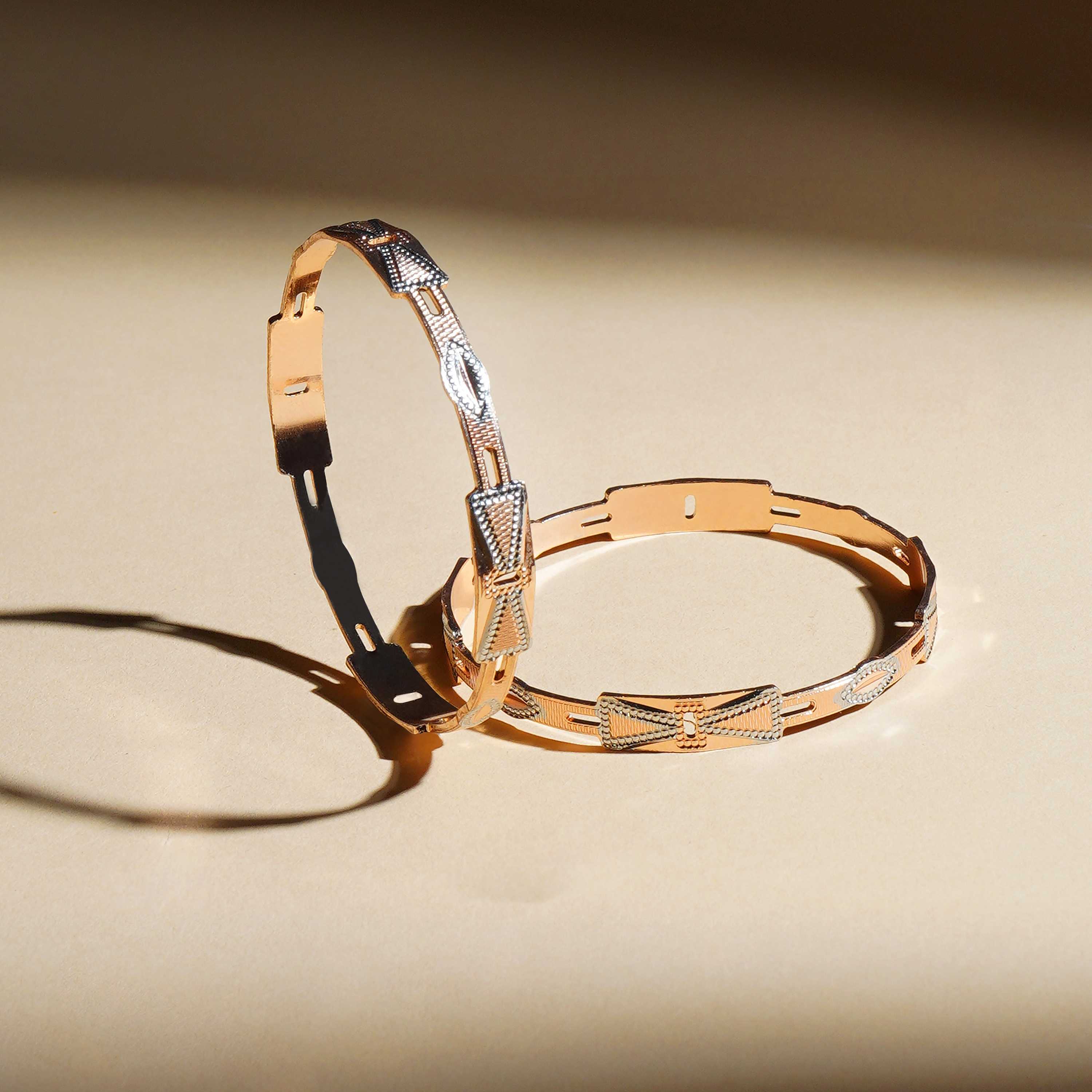 Tiva Rose Gold Plated Bangles ( Set of 2 )