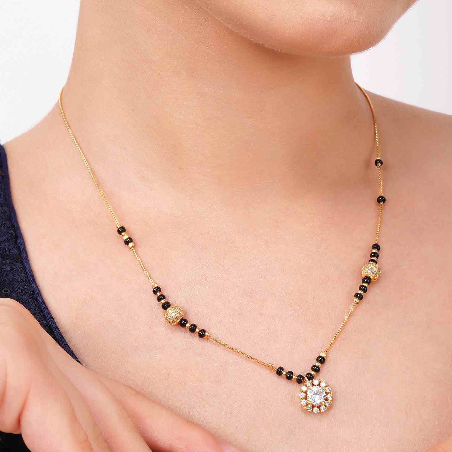 Aanyvi Gold Plated Mangalsutra