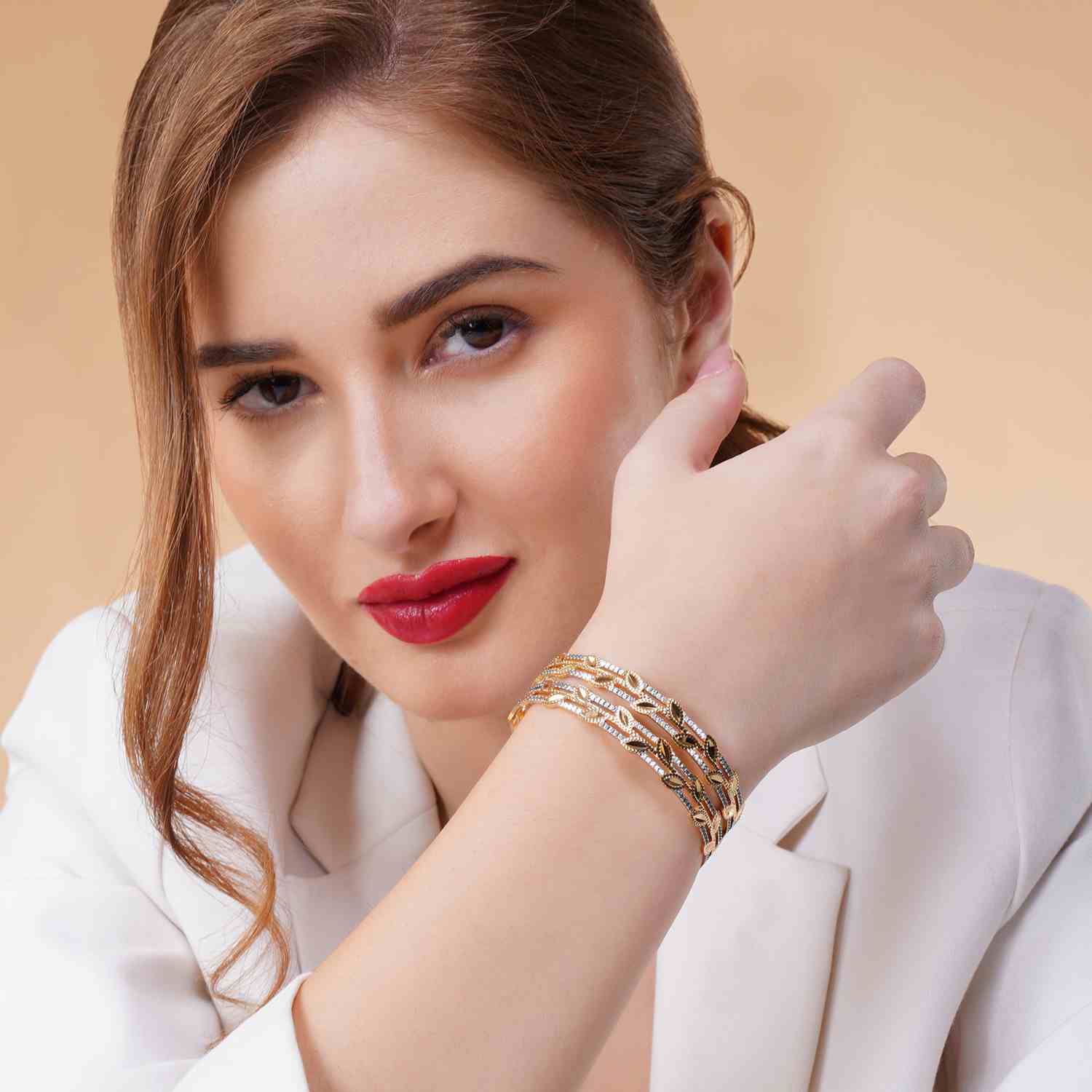 Aadrika Gold Plated Bangles ( Set of 2 )