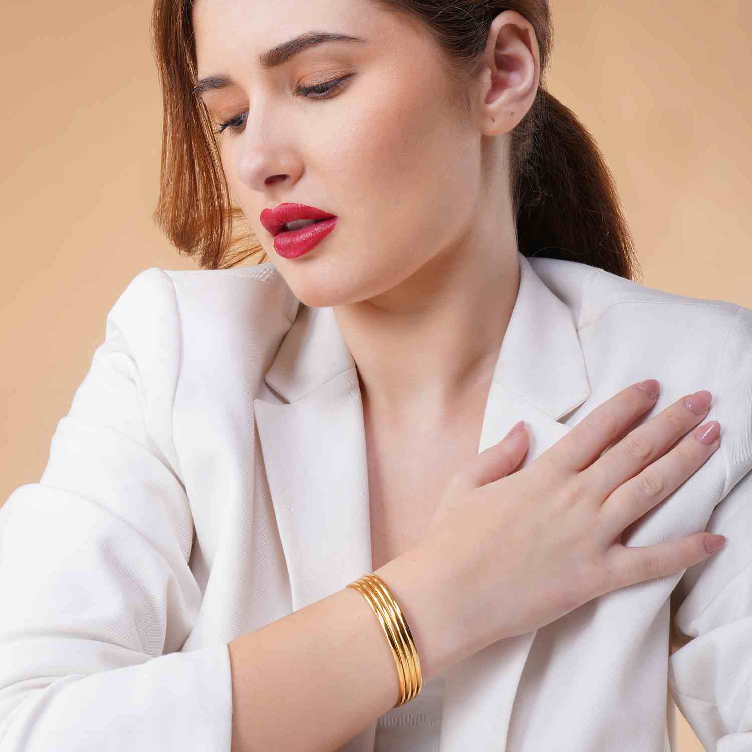 Siyara Gold Plated Bangles ( Set of 4 )