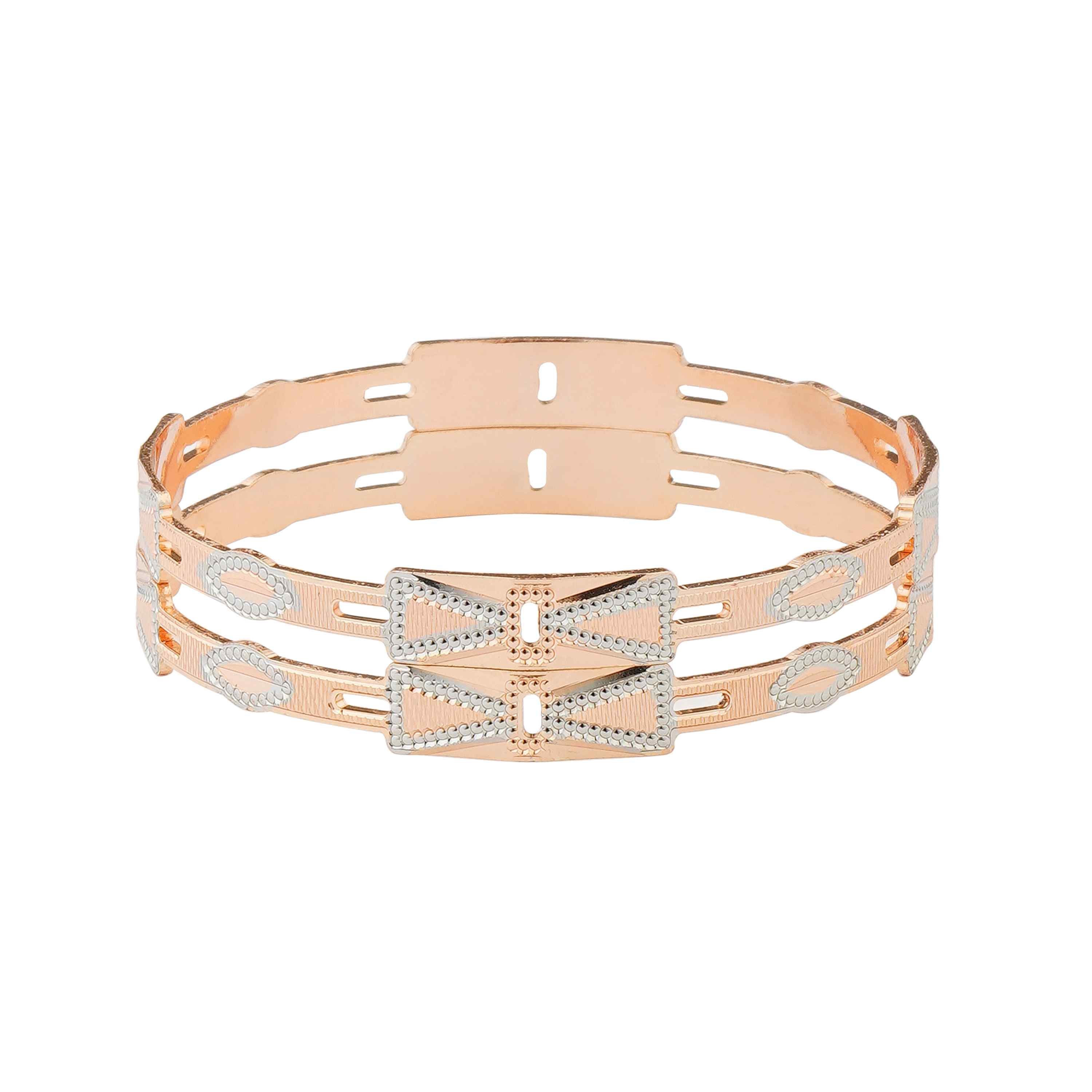 Tiva Rose Gold Plated Bangles ( Set of 2 )