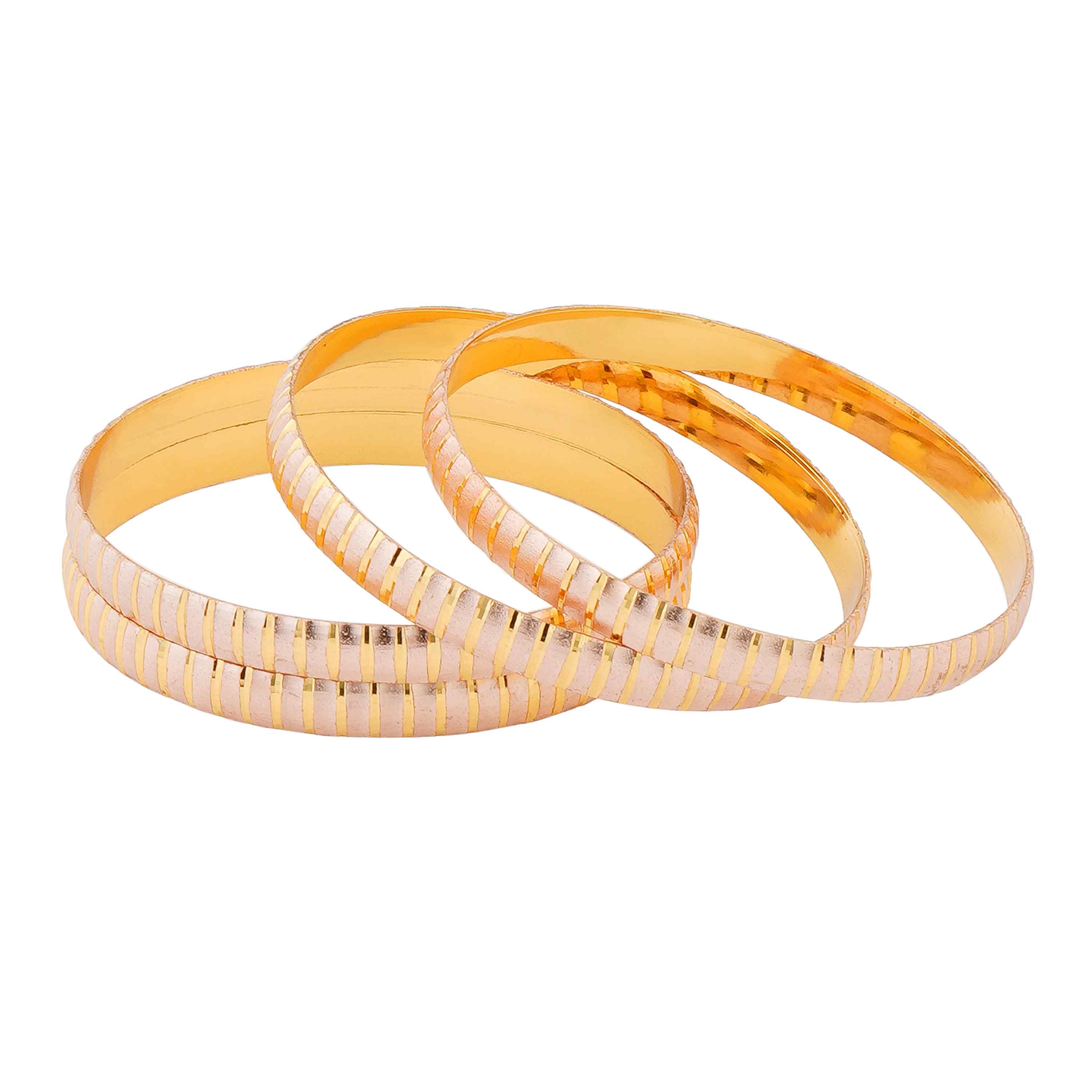 Pranvika Gold Plated Bangles ( Set of 4 )
