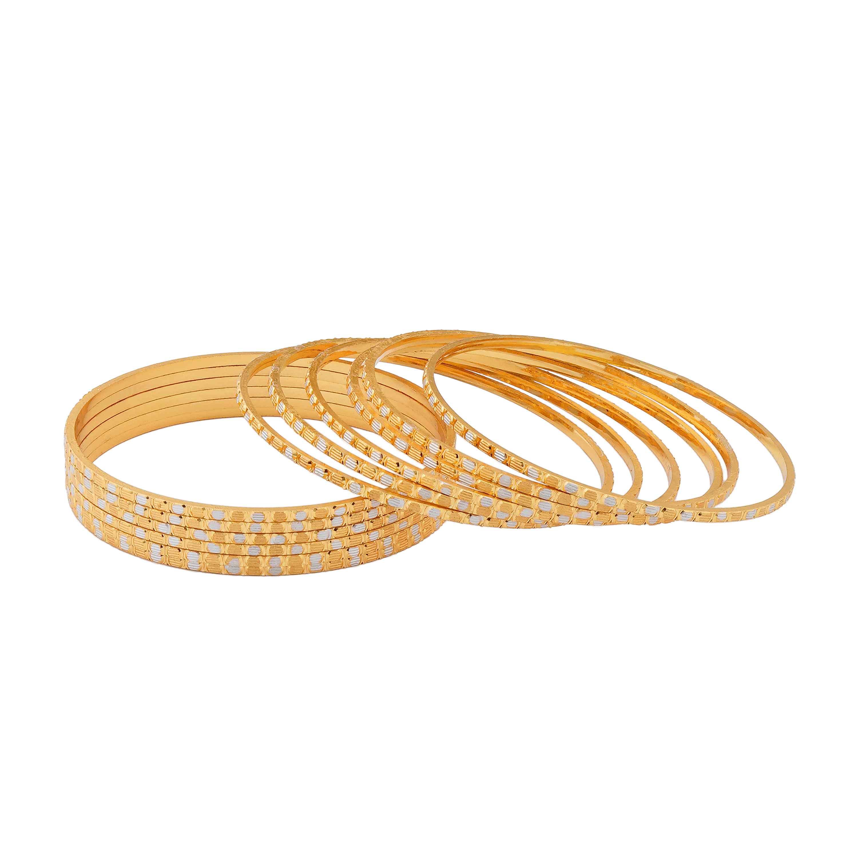 Anika Gold Plated Bangles ( Set of 12 )