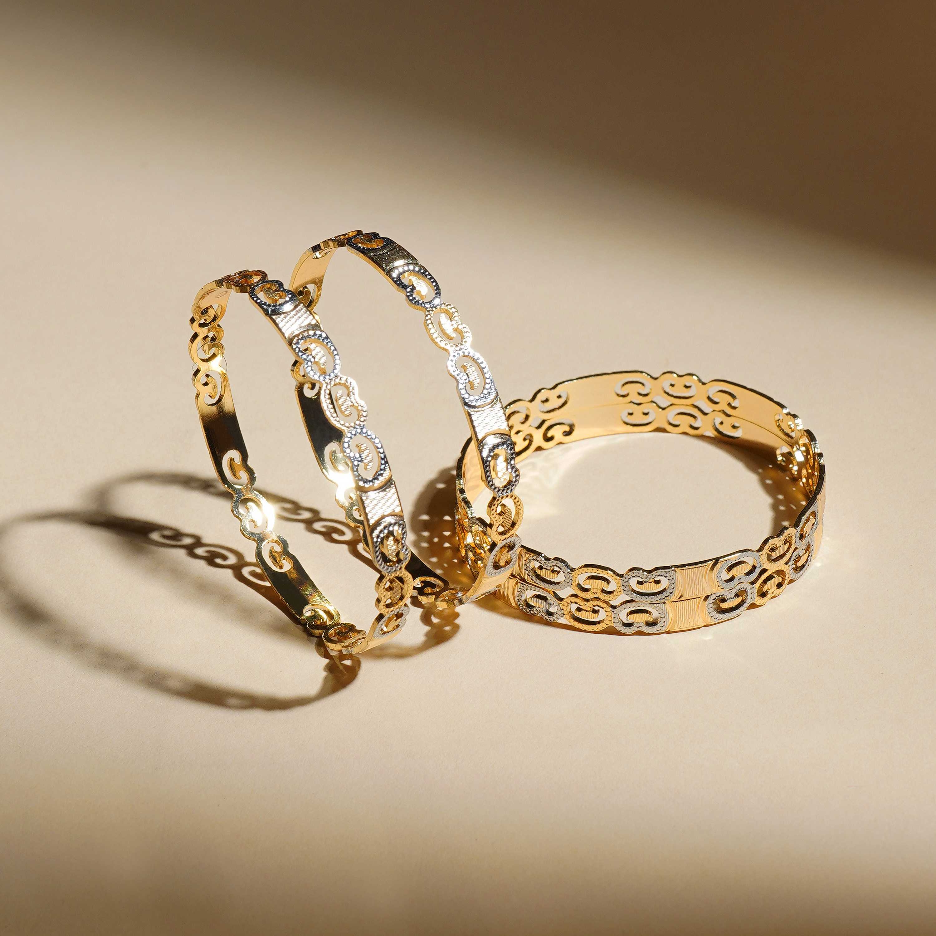 Vainavi Gold Plated Bangles ( Set of 4 )