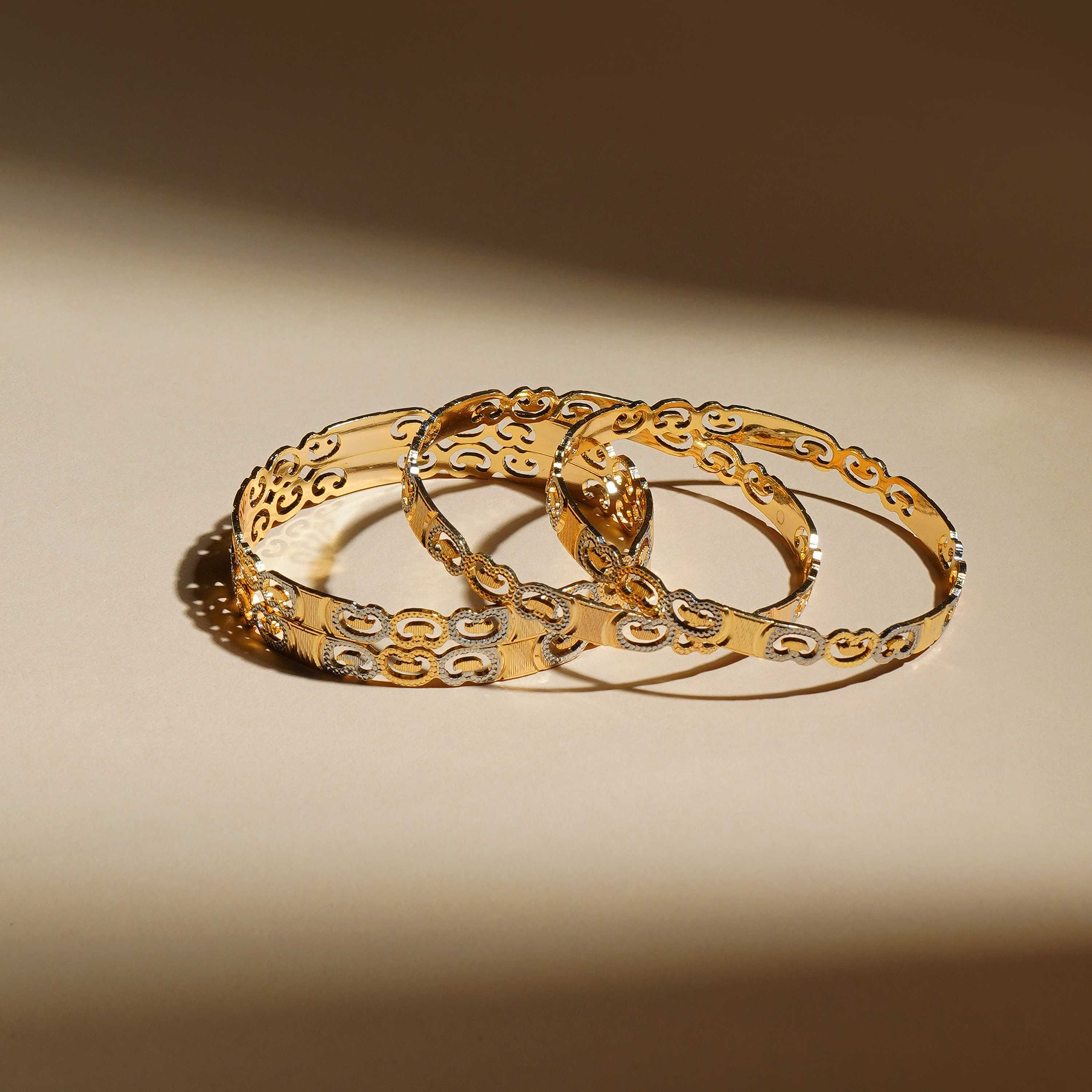 Vainavi Gold Plated Bangles ( Set of 4 )