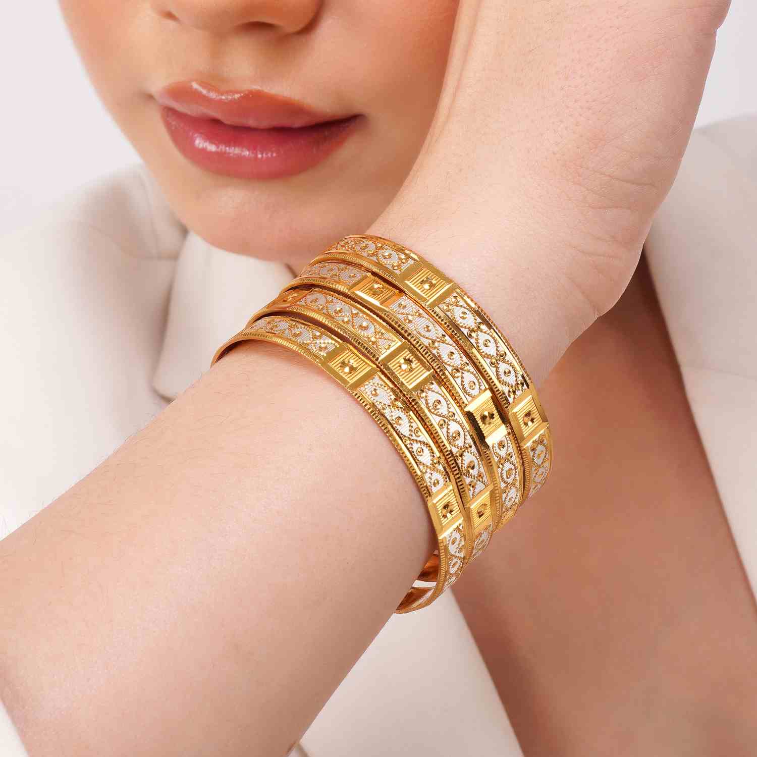 Tanshika Gold Plated Bangles ( Set of 4 )