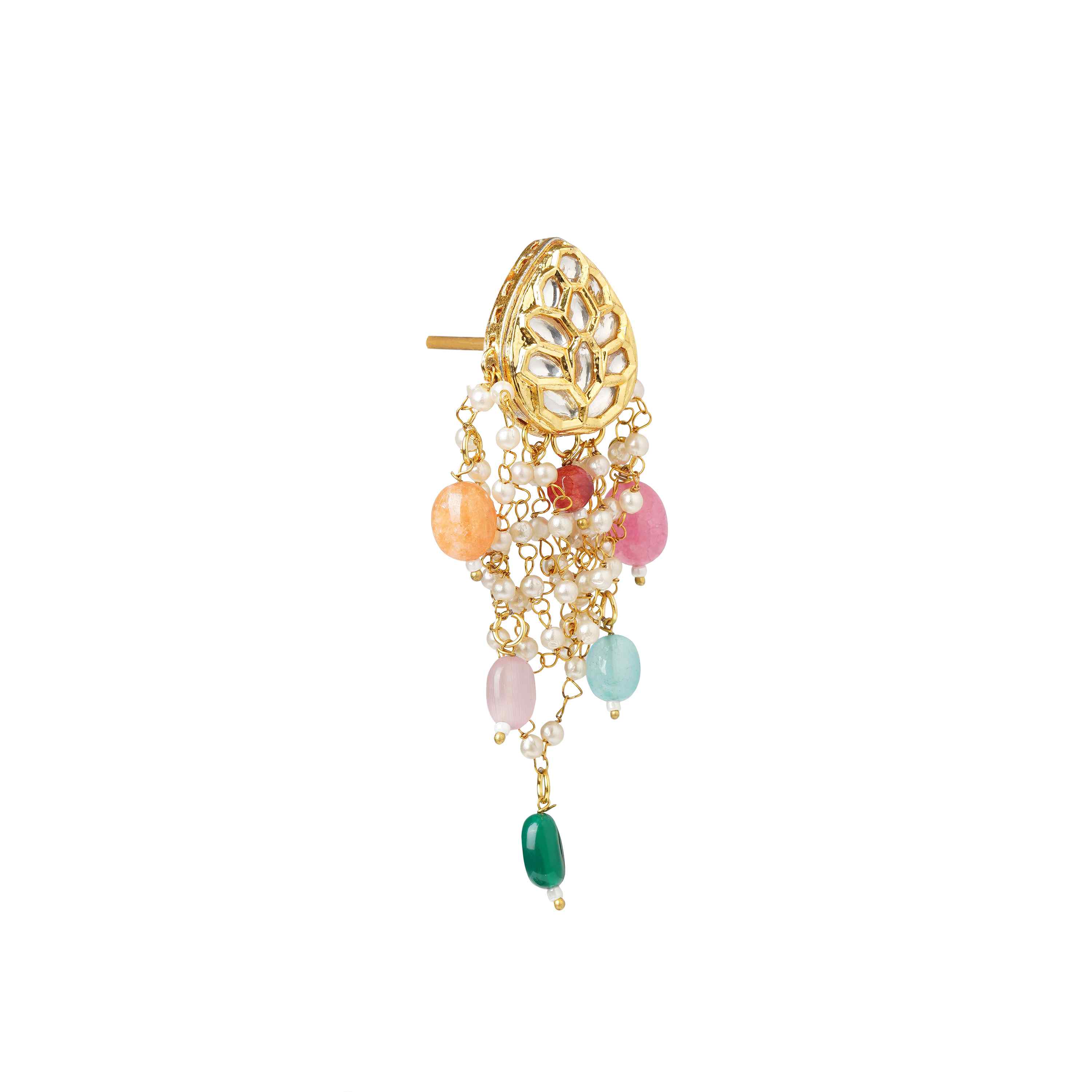 Zoya Kundan Pearl Multicolor Earrings