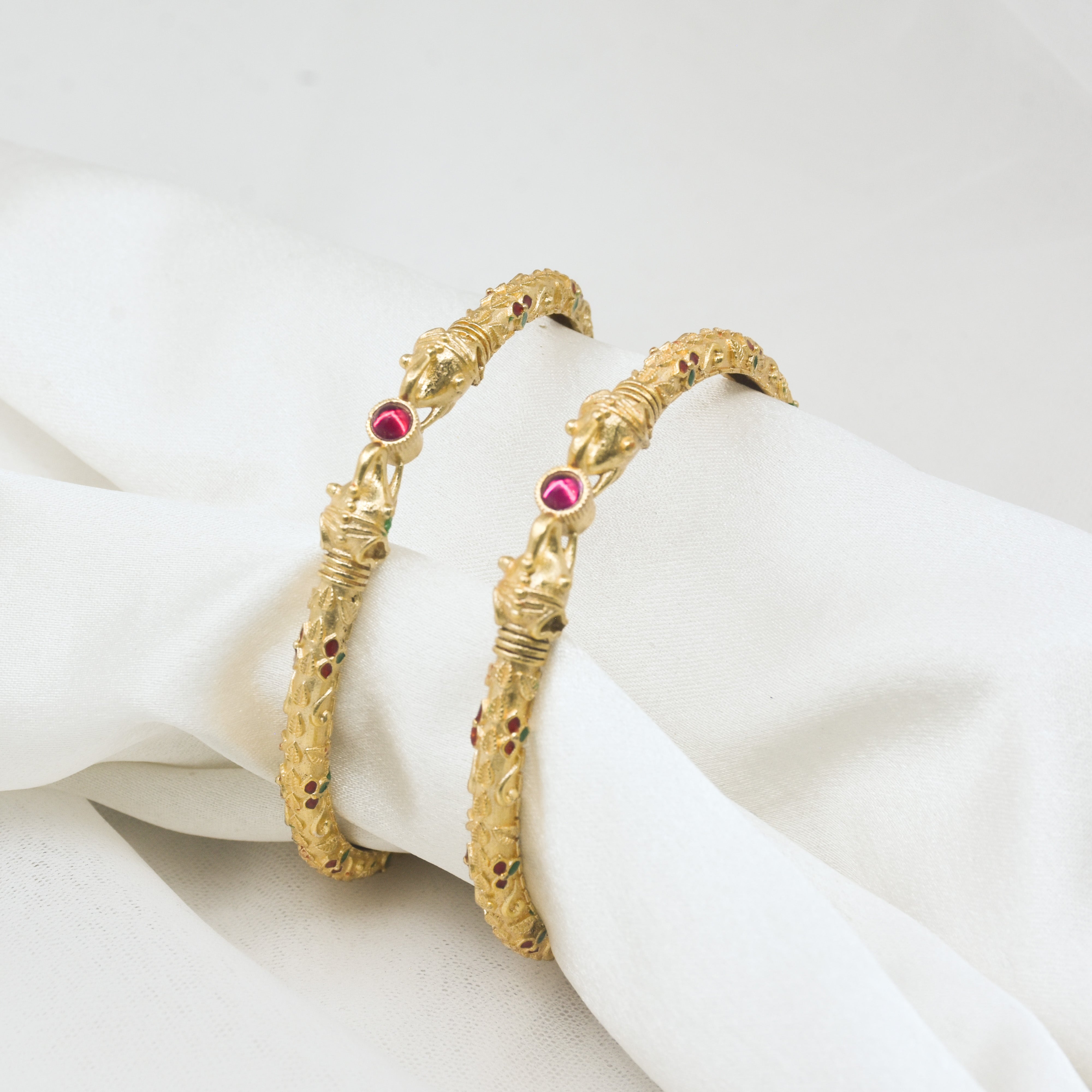 Dhravika Gold Plated Bangles ( Set of 2 )