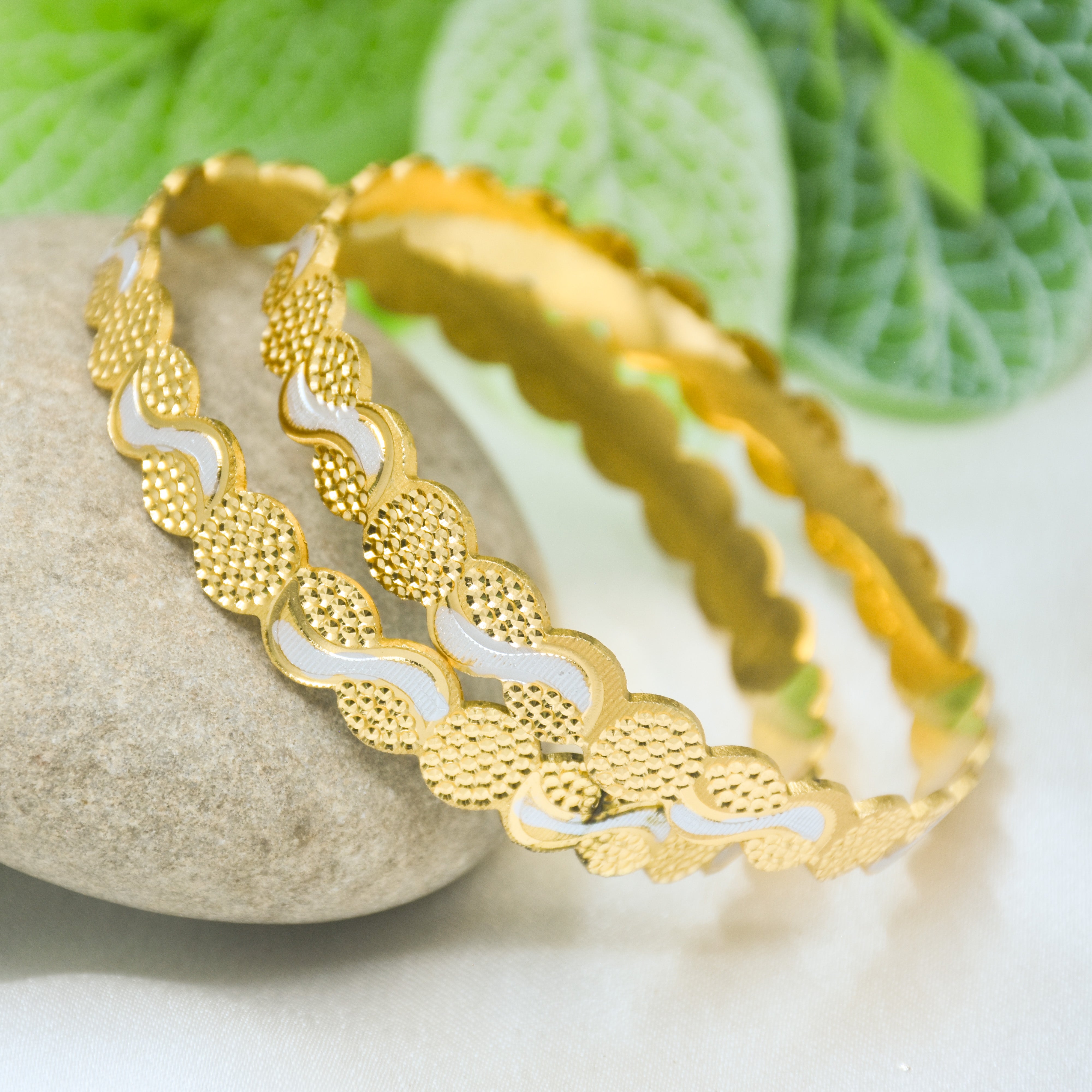 Tanvika Gold Plated Bangles ( Set of 2 )