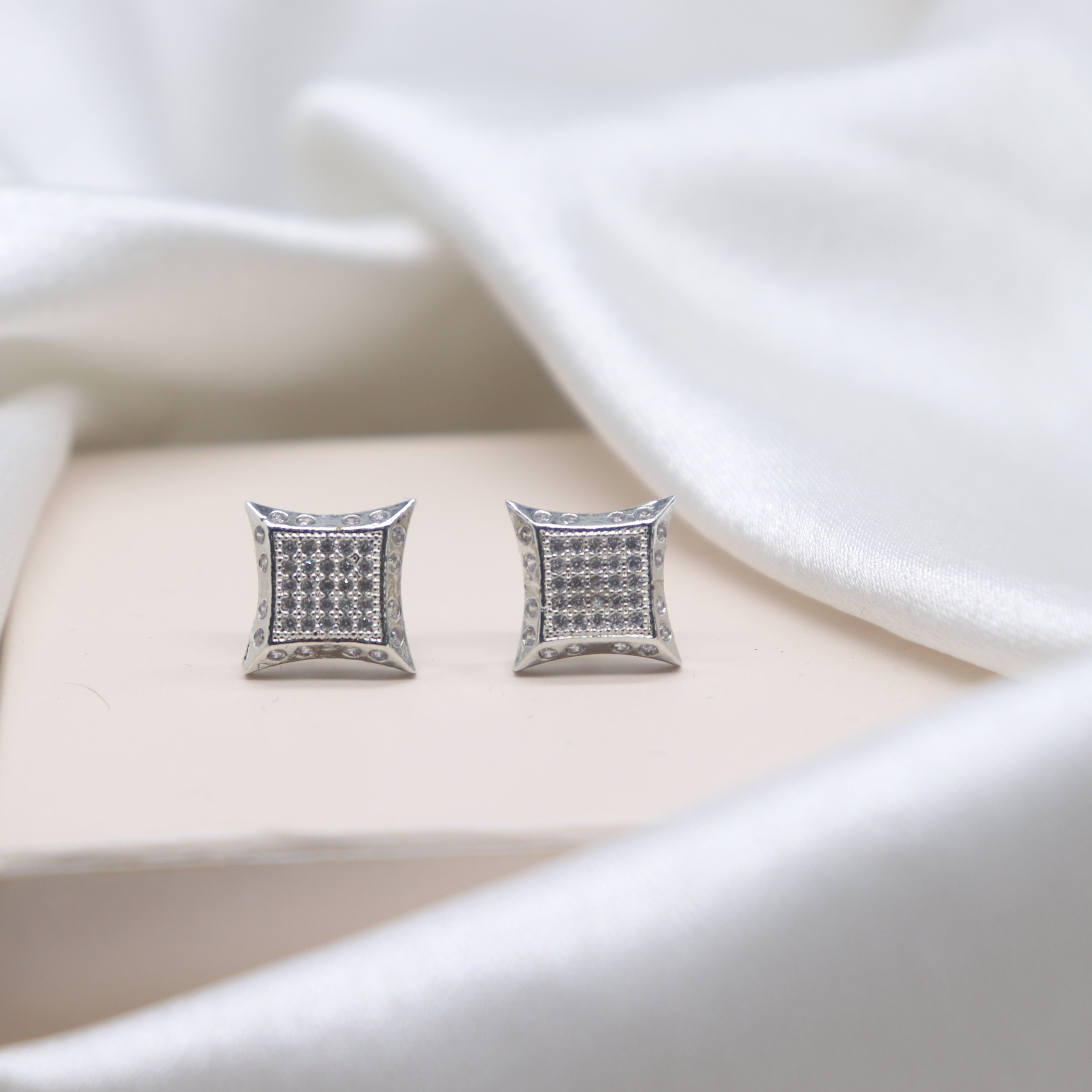 CZ stud earrings diamond cut Yo Yo Honey Singh design