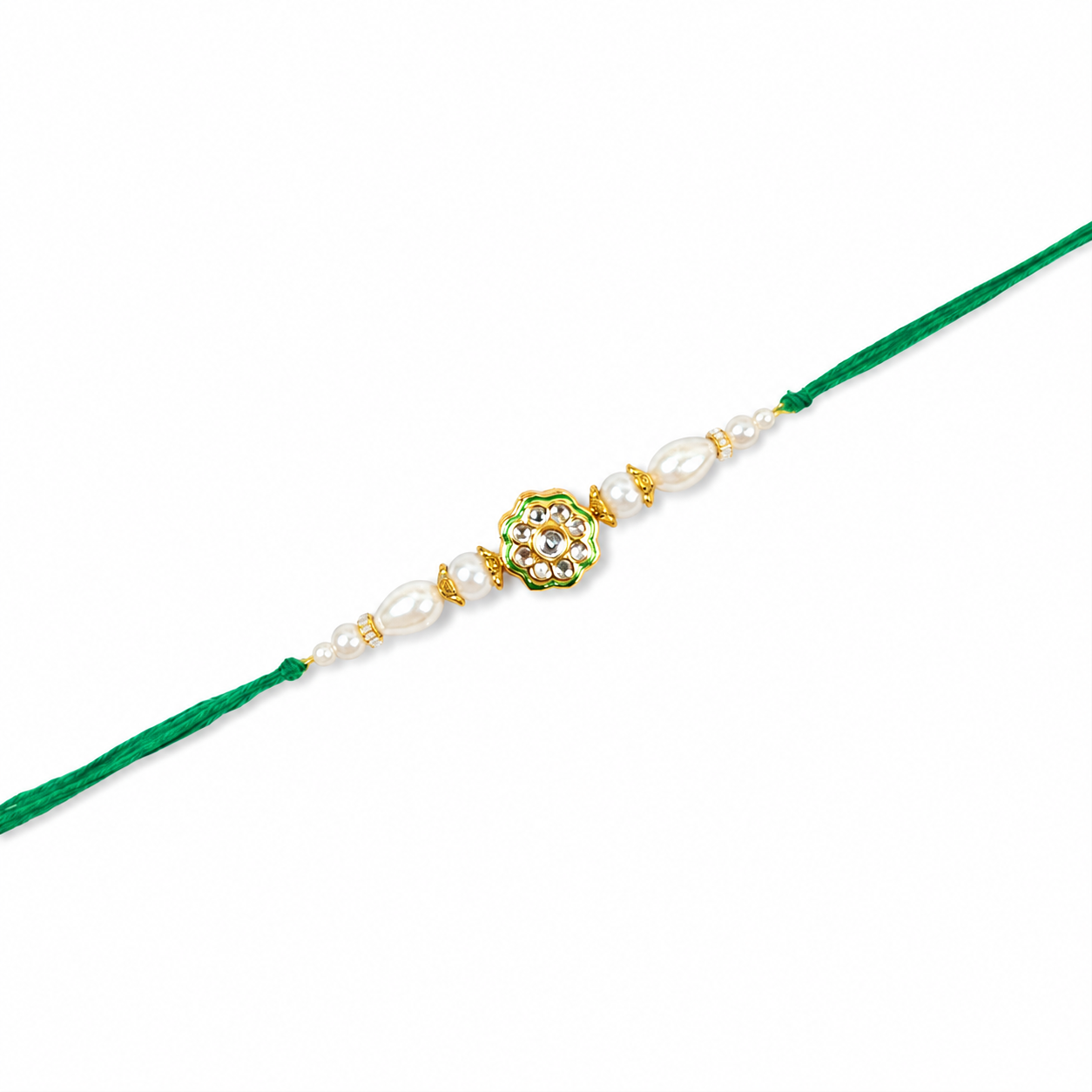 Pearl & Kundan Floral Rakhi
