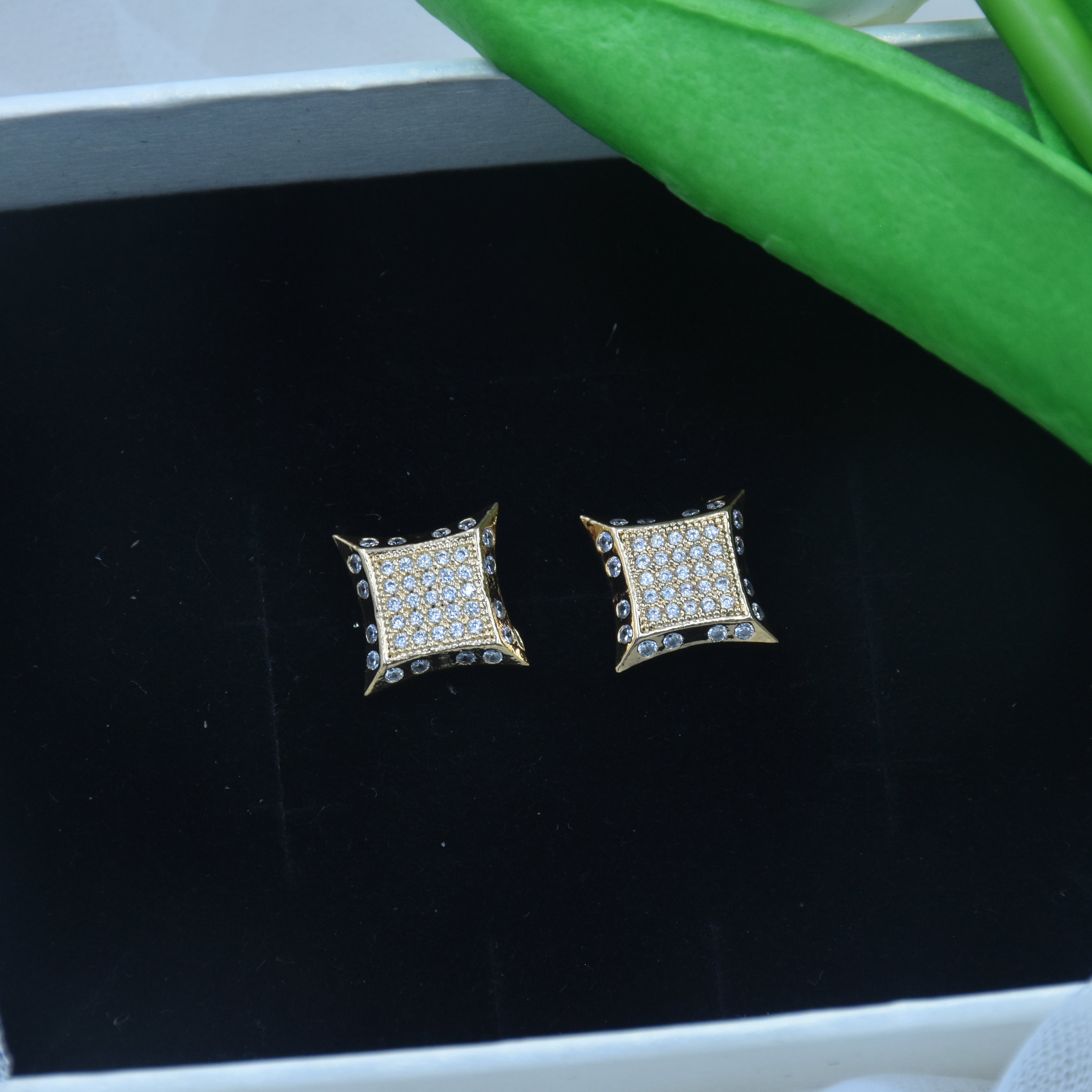 Yo Yo Honey Singh CZ Diamond Cut Stud Earrings