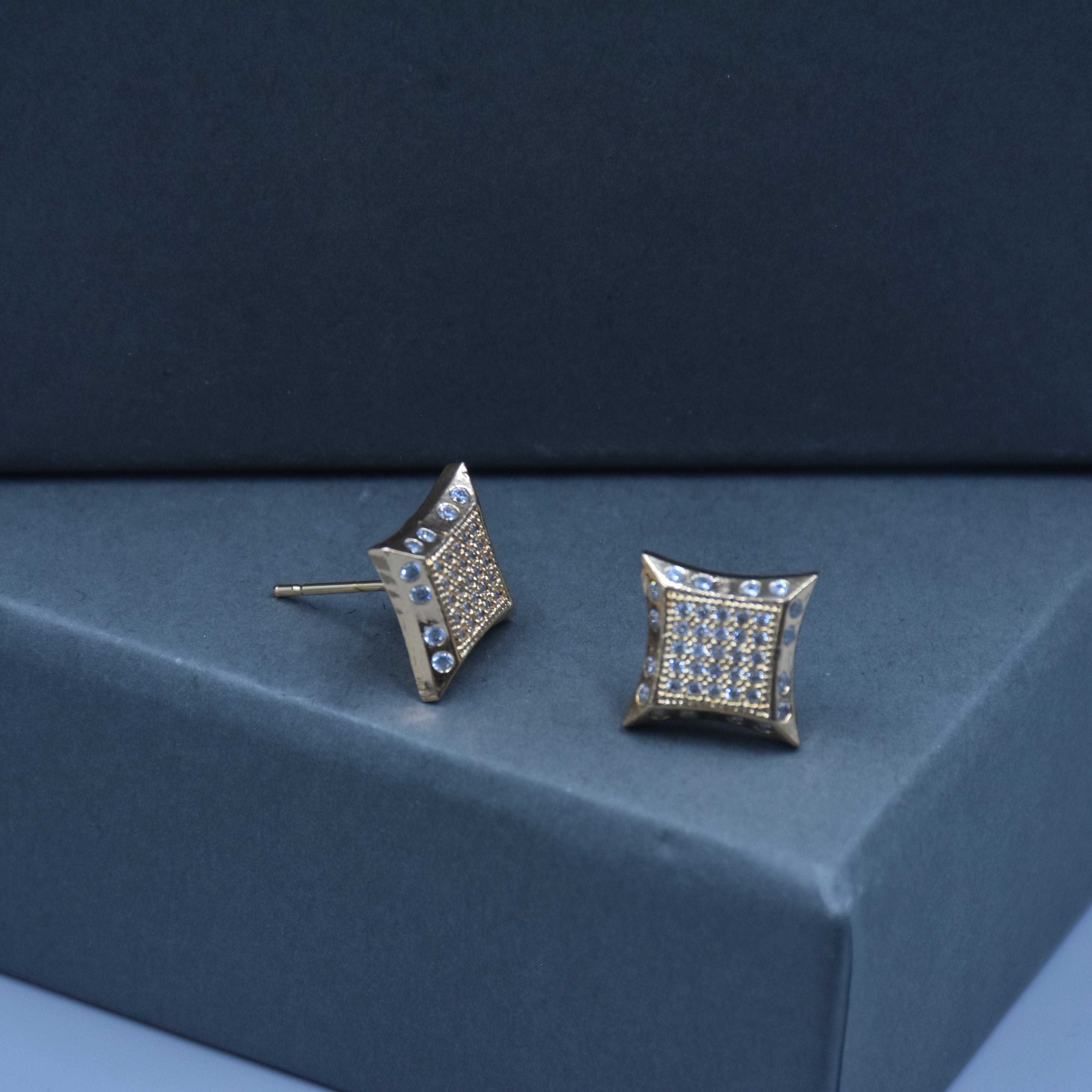 Yo Yo Honey Singh CZ Diamond Cut Stud Earrings