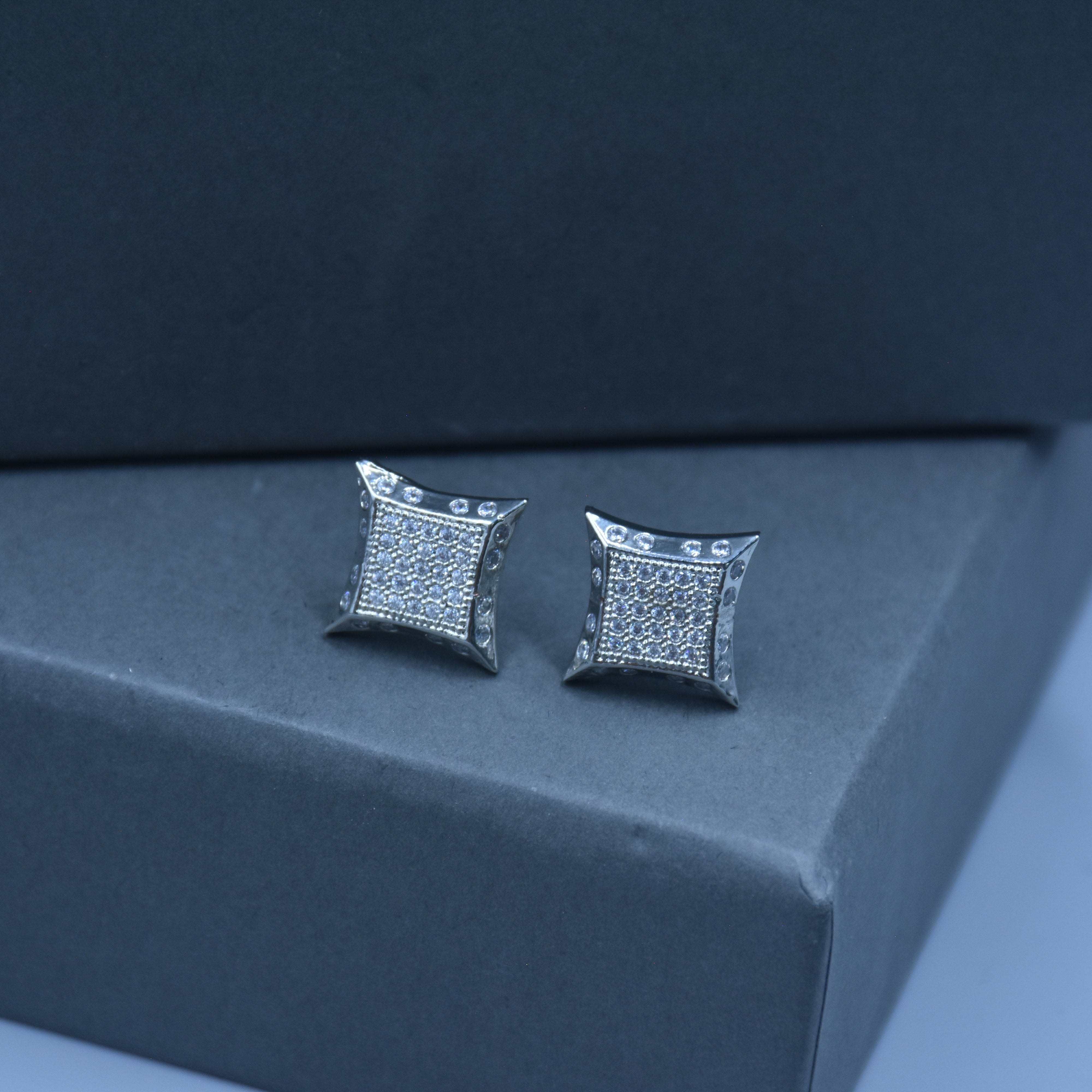 Yo Yo Honey Singh CZ Diamond Cut Stud Earrings