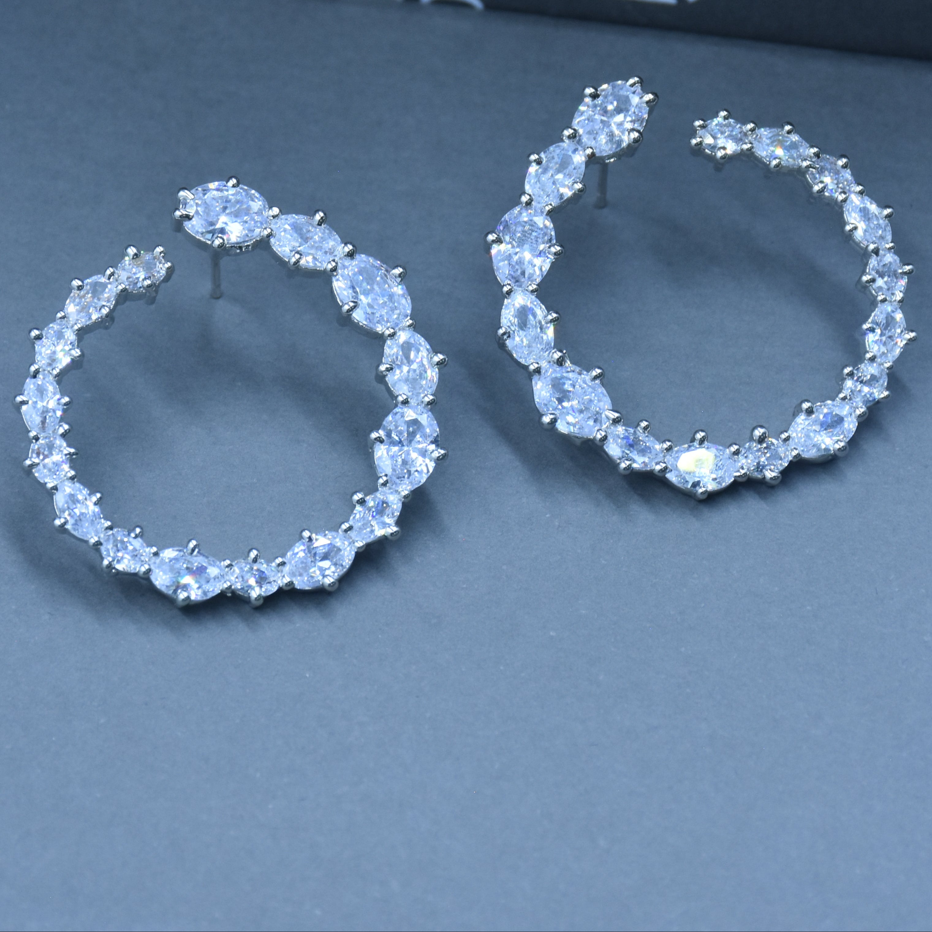 Anvitha CZ Diamond cut Stud Earrings