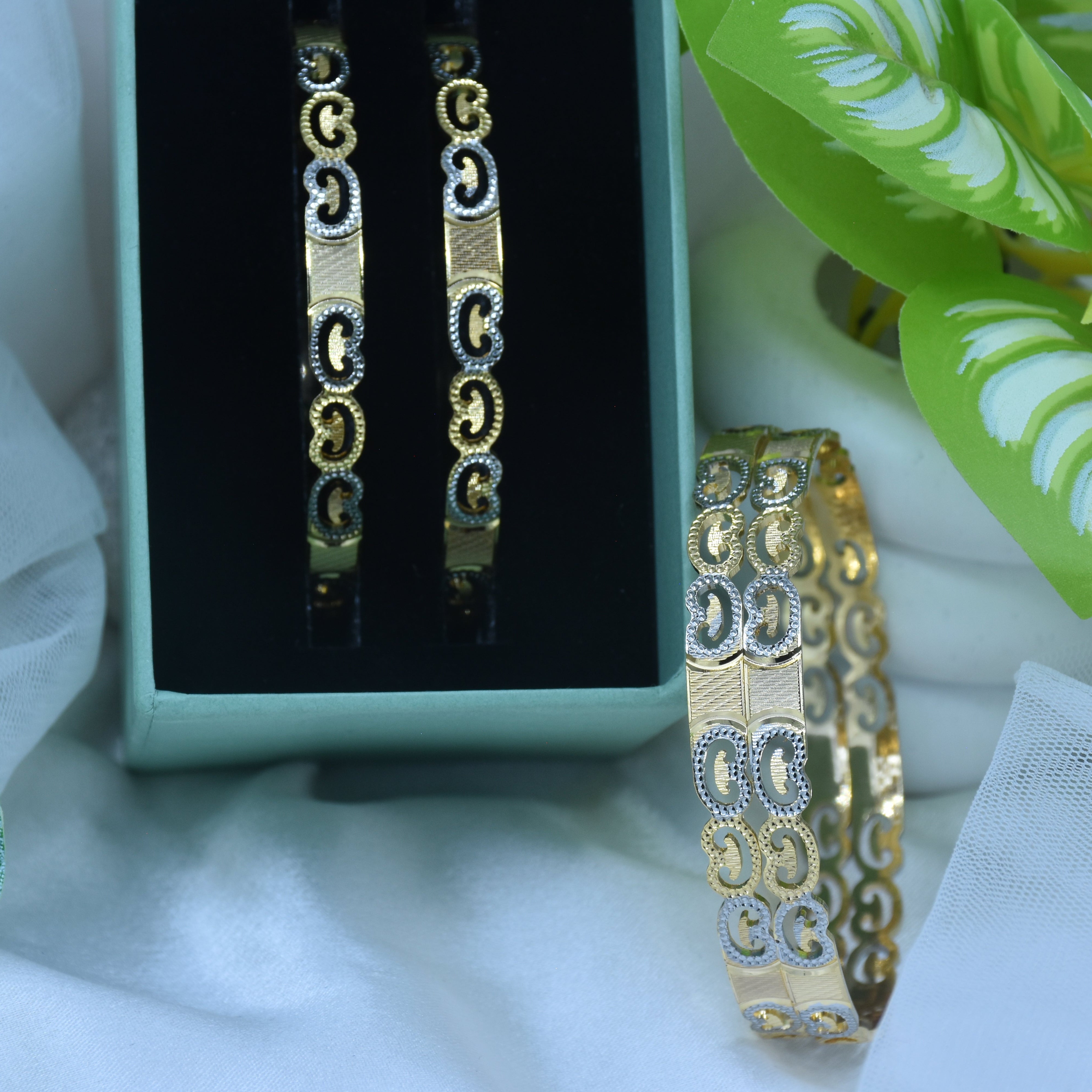 Vainavi Gold Plated Bangles ( Set of 4 )