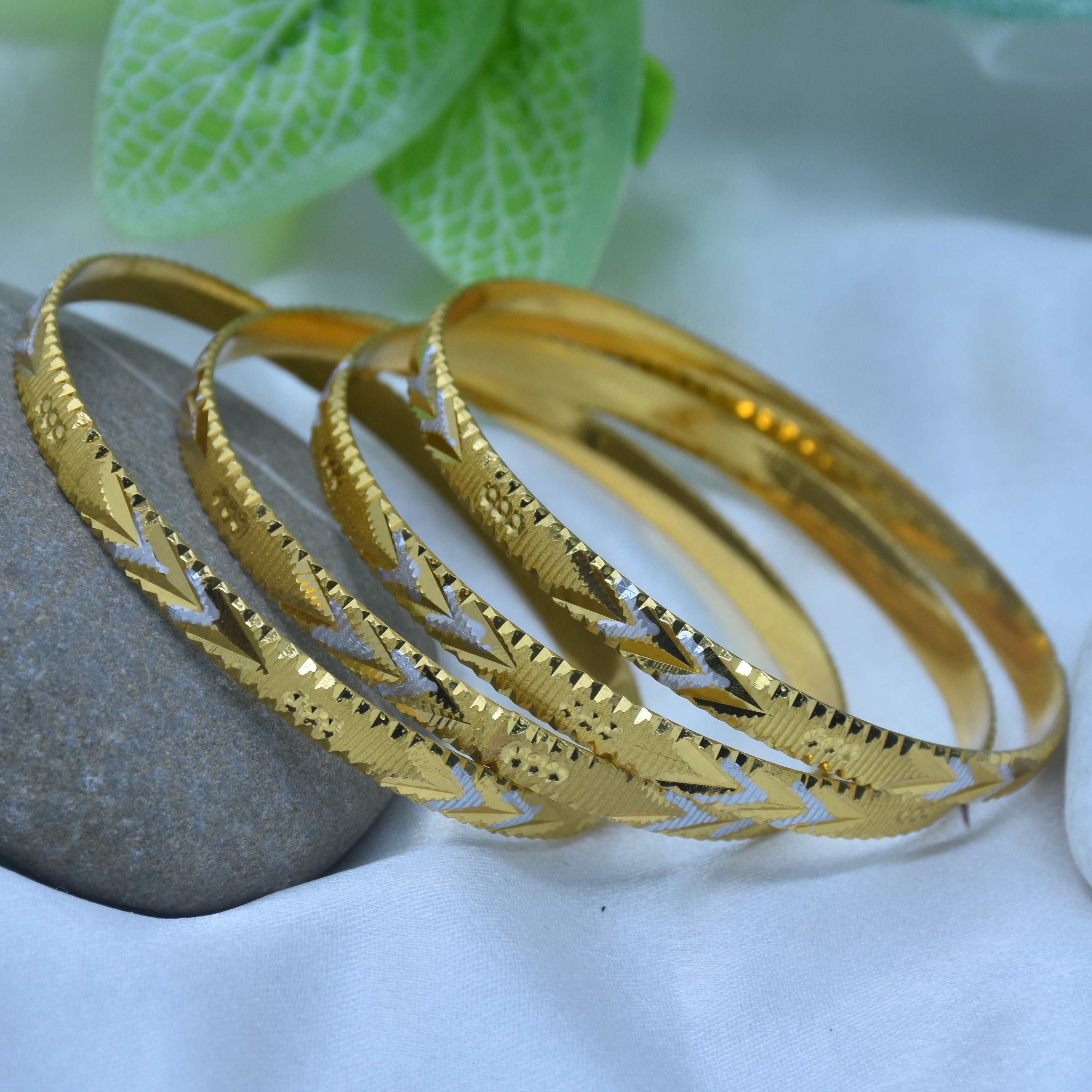 Zianya Gold Plated Bangles ( Set of 4 )