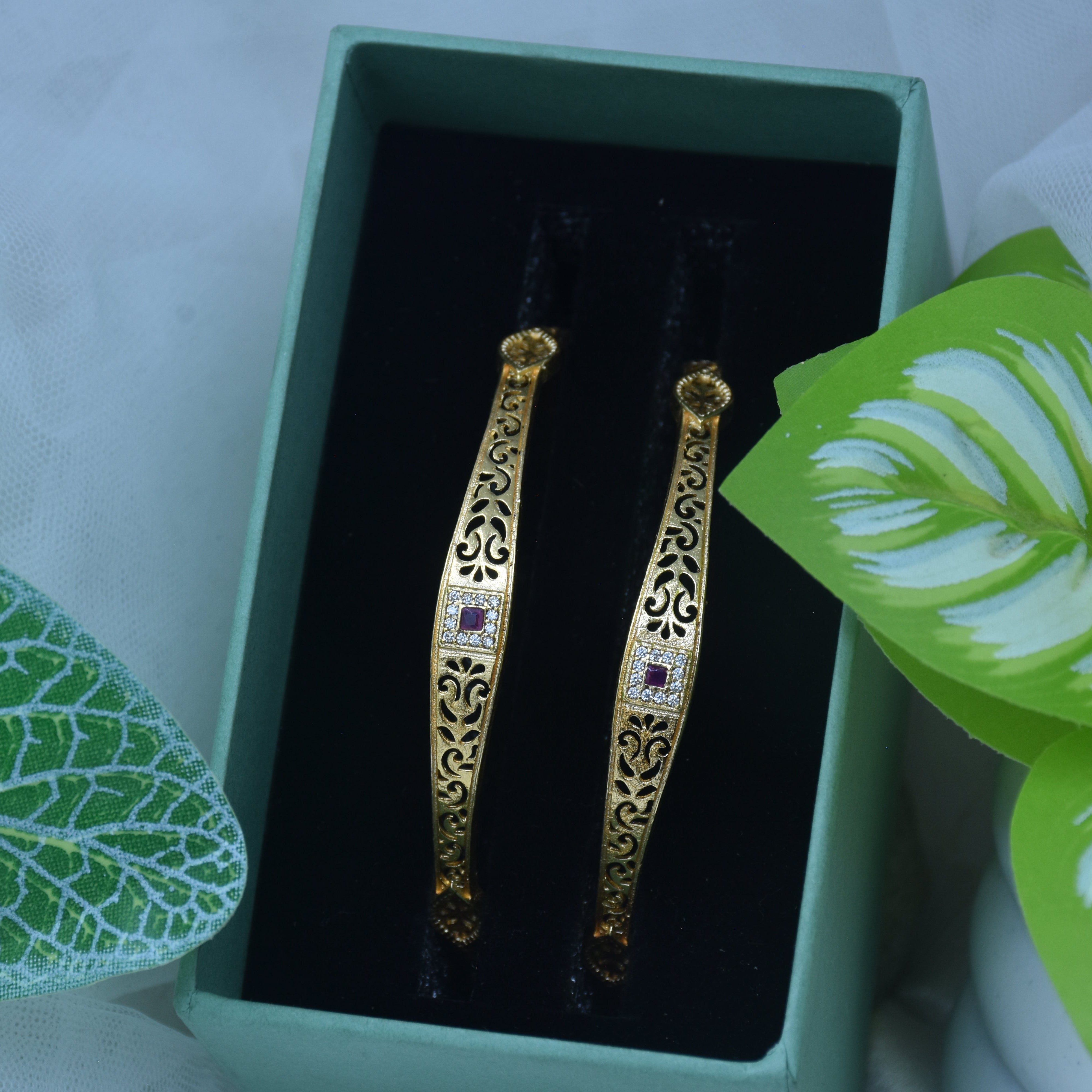 Rishaani Gold Plated Bangles ( Set of 2 )