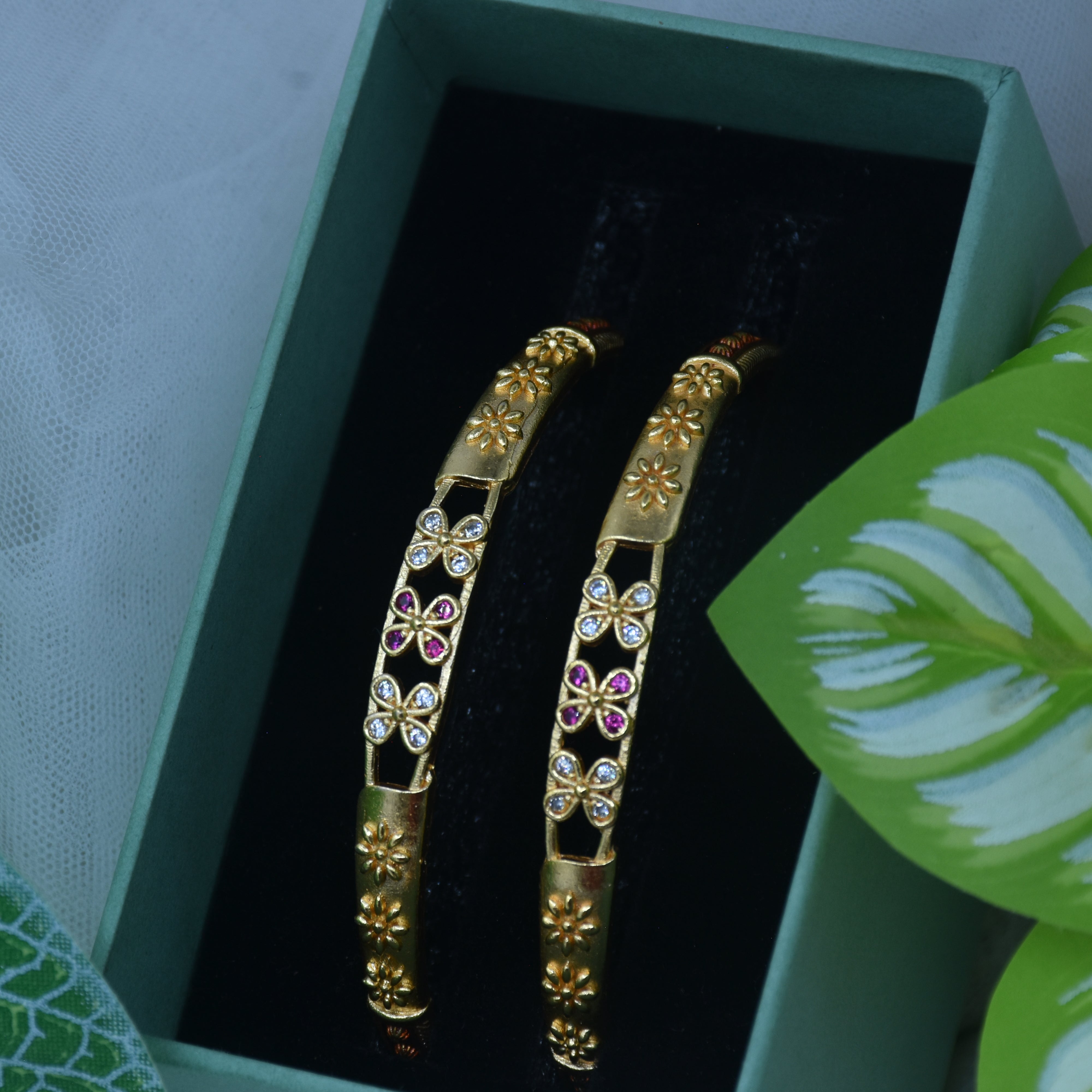 Indira Gold Plated Bangles ( Set of 2 )