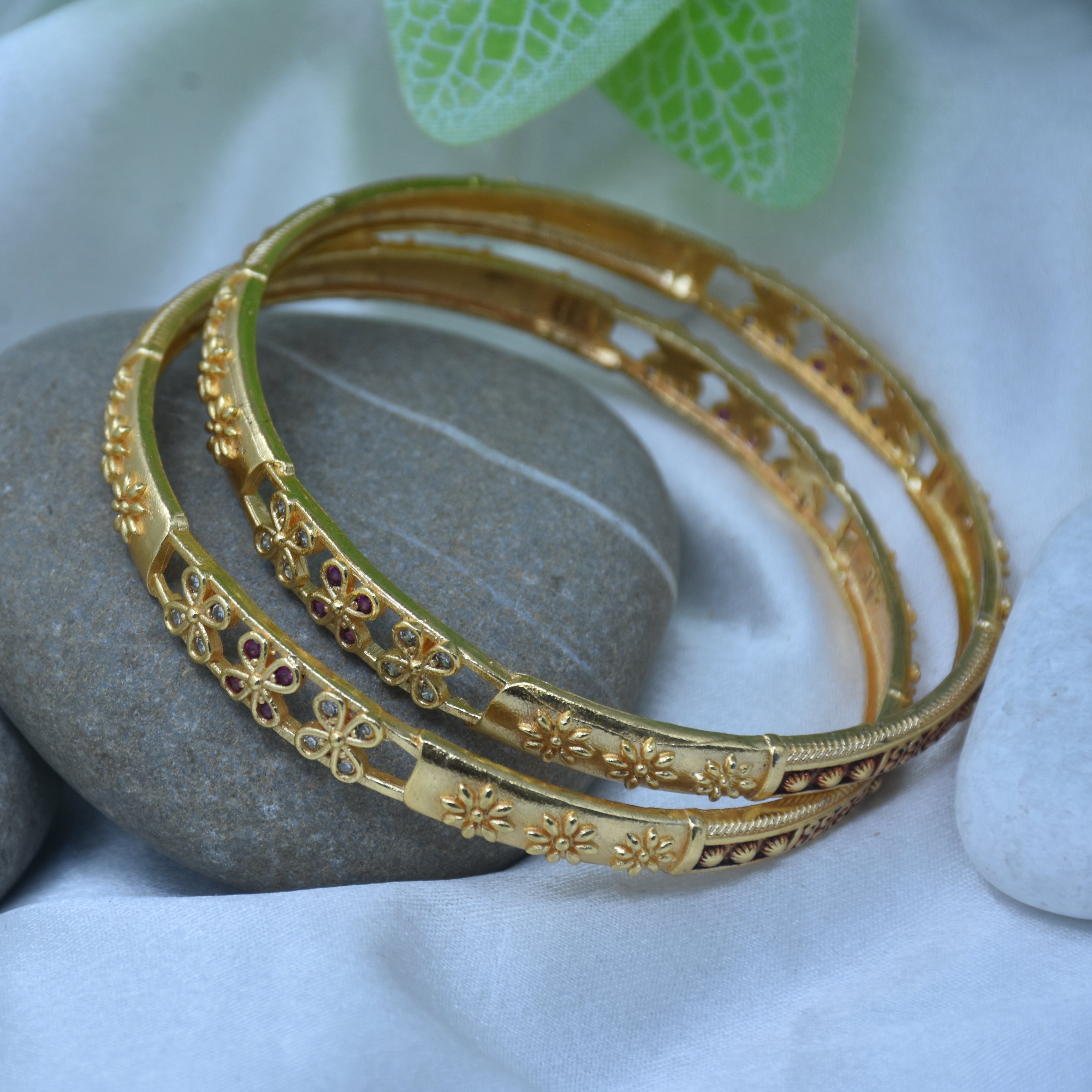 Indira Gold Plated Bangles ( Set of 2 )