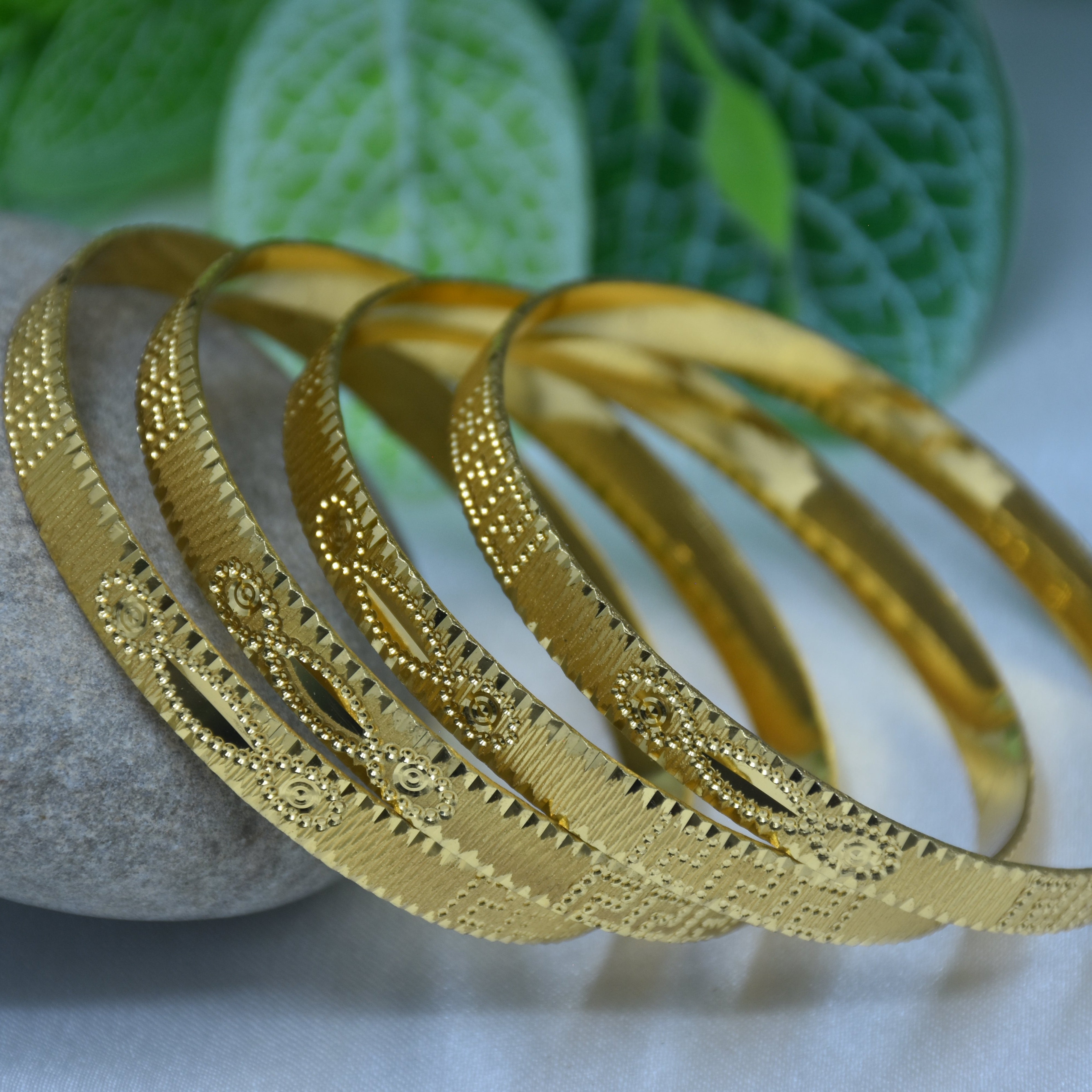 Ayna Gold Plated Bangles ( Set of 4 )
