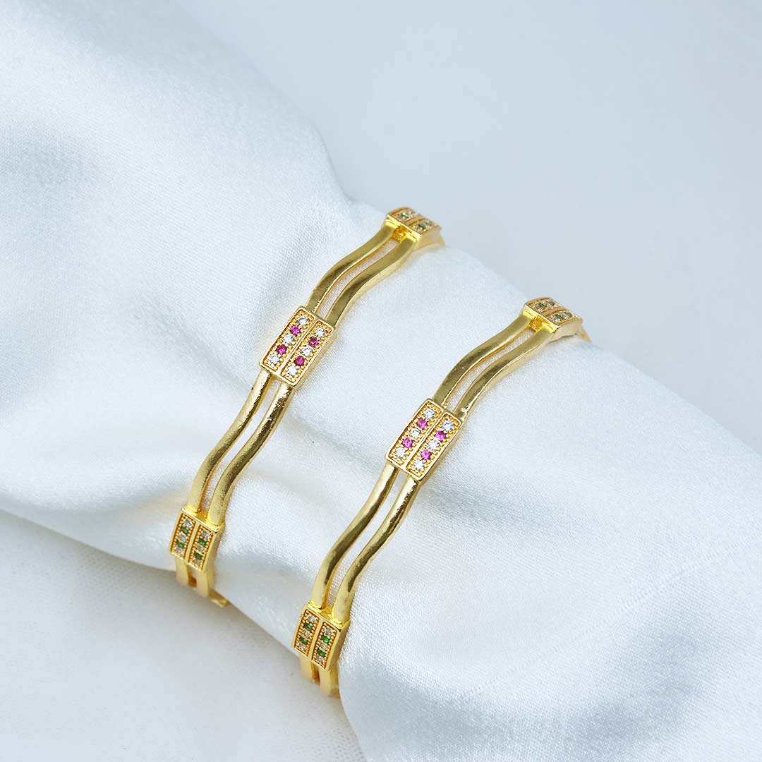 Meera Gold Plated Bangles ( Set of 2 )