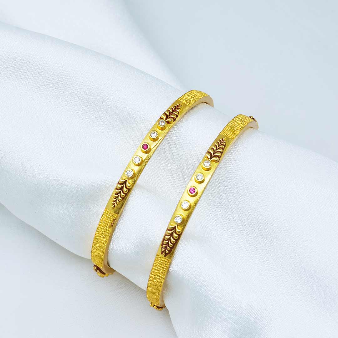 Piya Gold Plated Bangles ( Set of 2 )