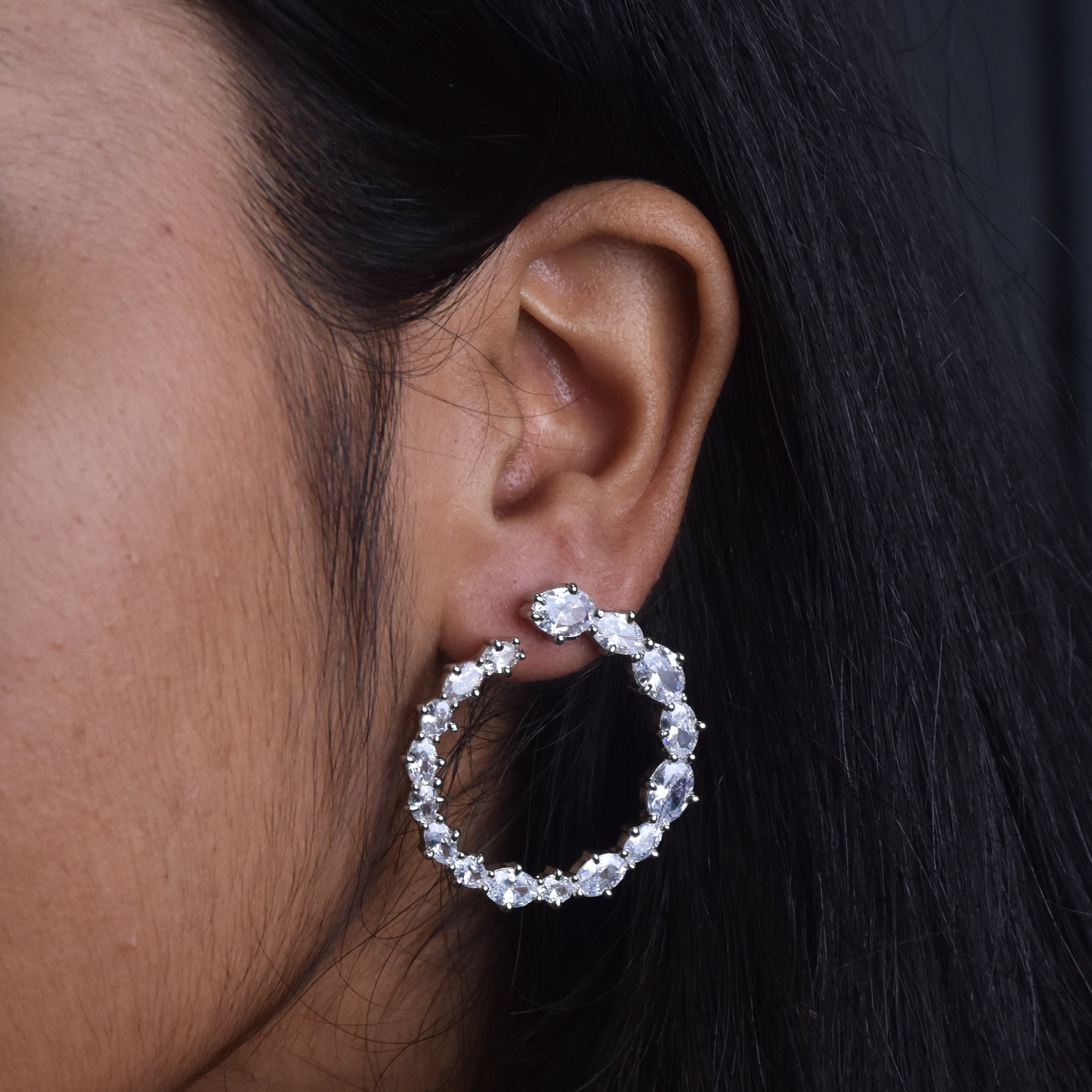 Anvitha CZ Diamond cut Stud Earrings