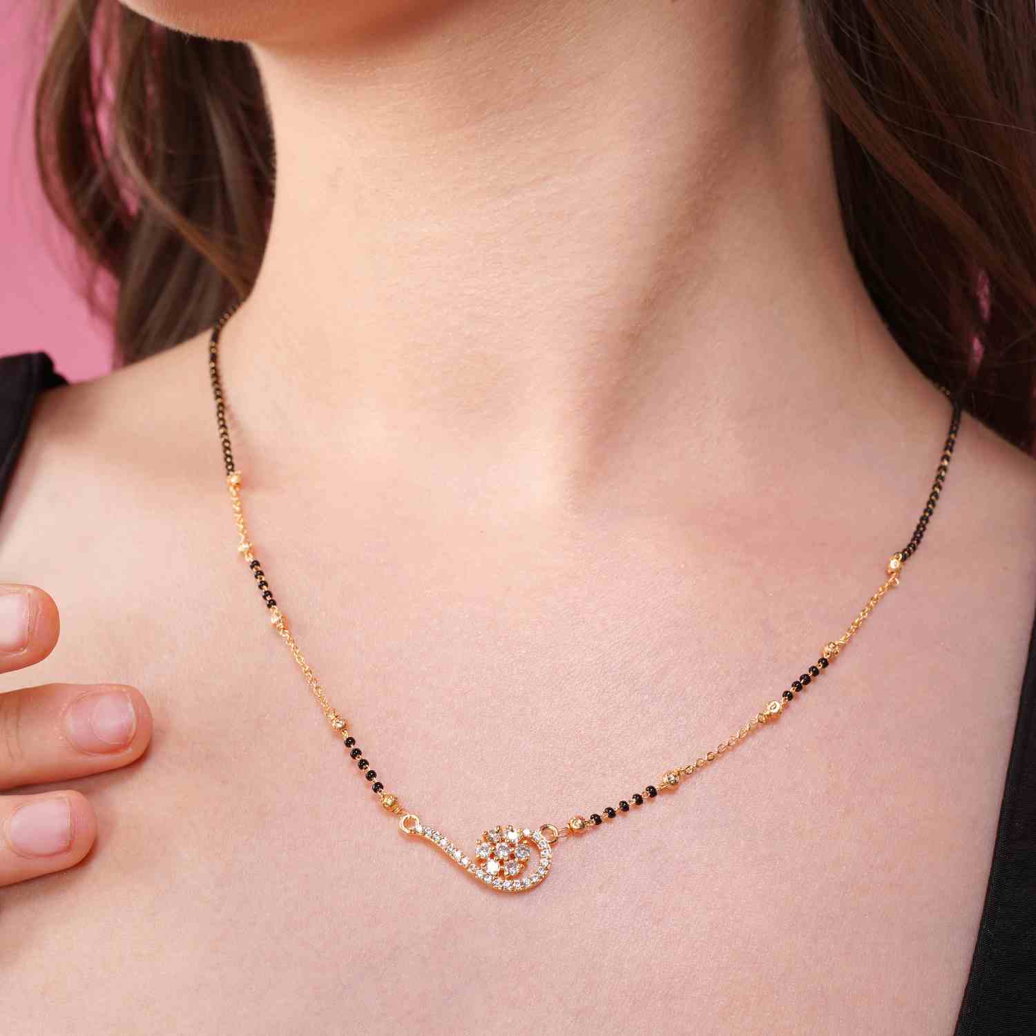 Elegant Black Beaded Mangalsutra Necklace