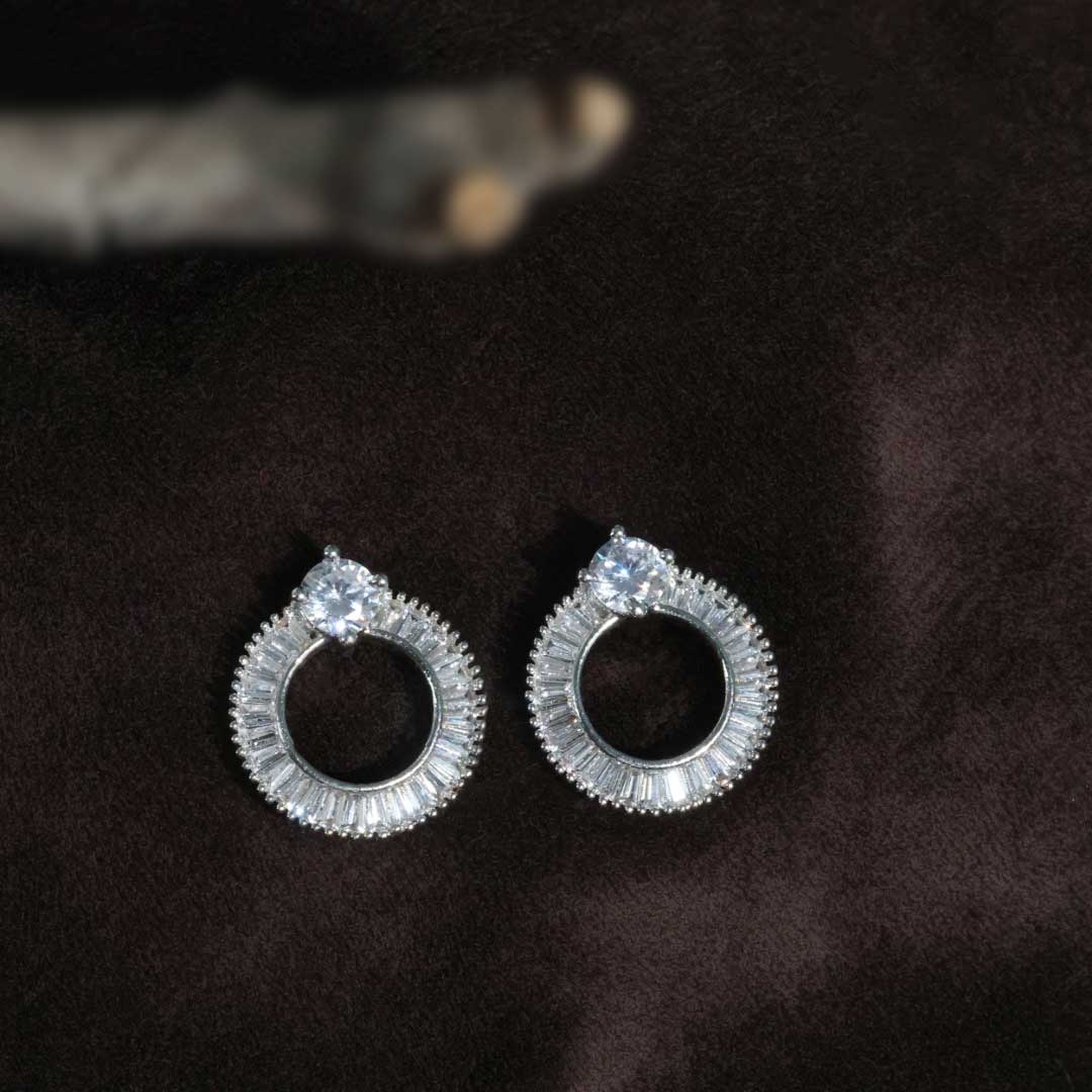 Ronavika CZ Diamond cut Stud Earrings