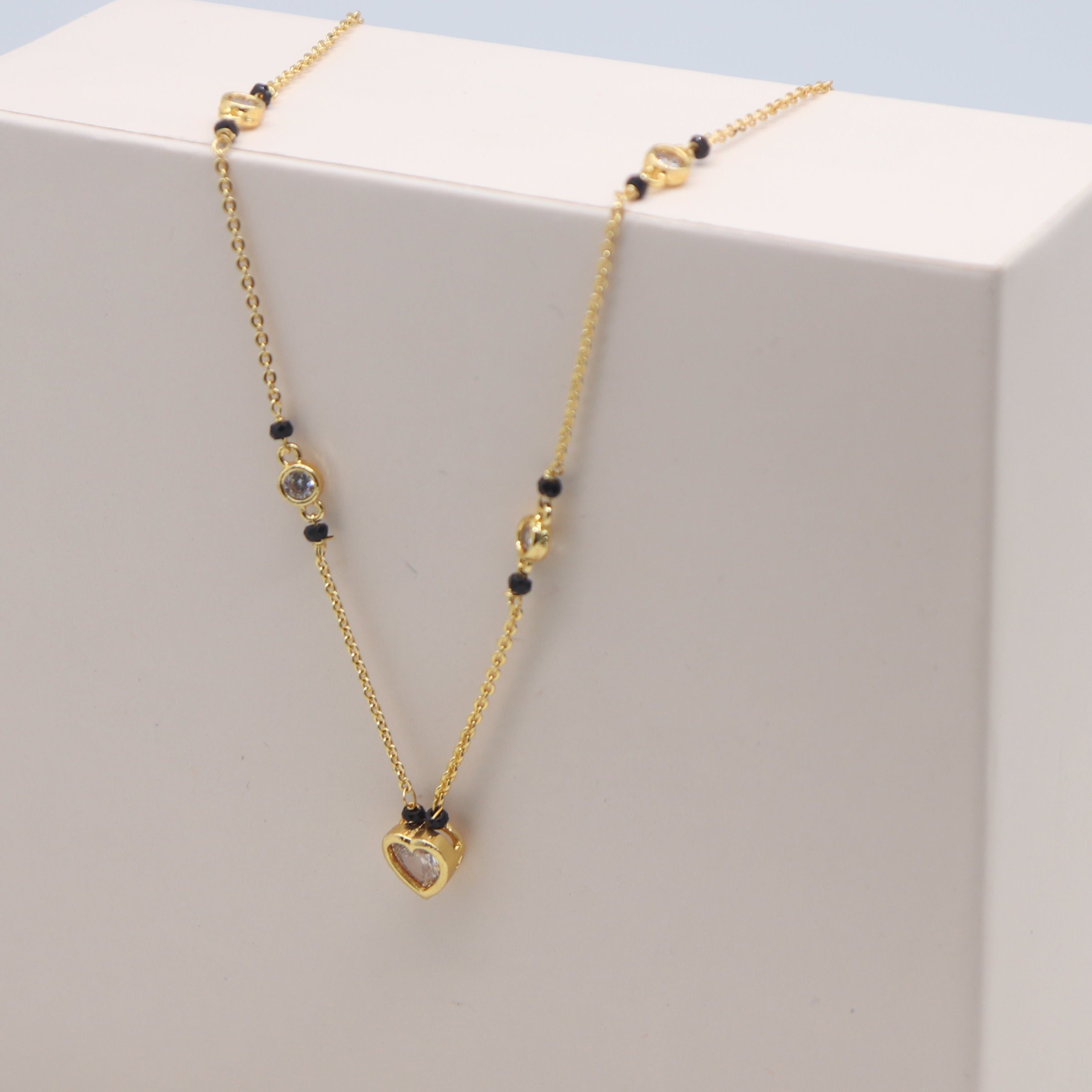 Heart Gold Plated Mangalsutra