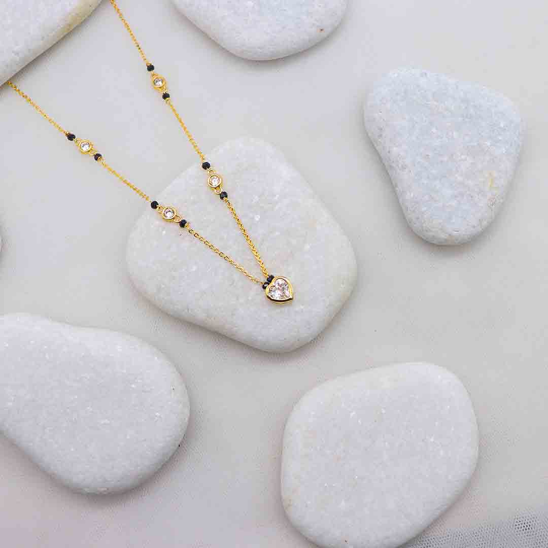 Heart Gold Plated Mangalsutra