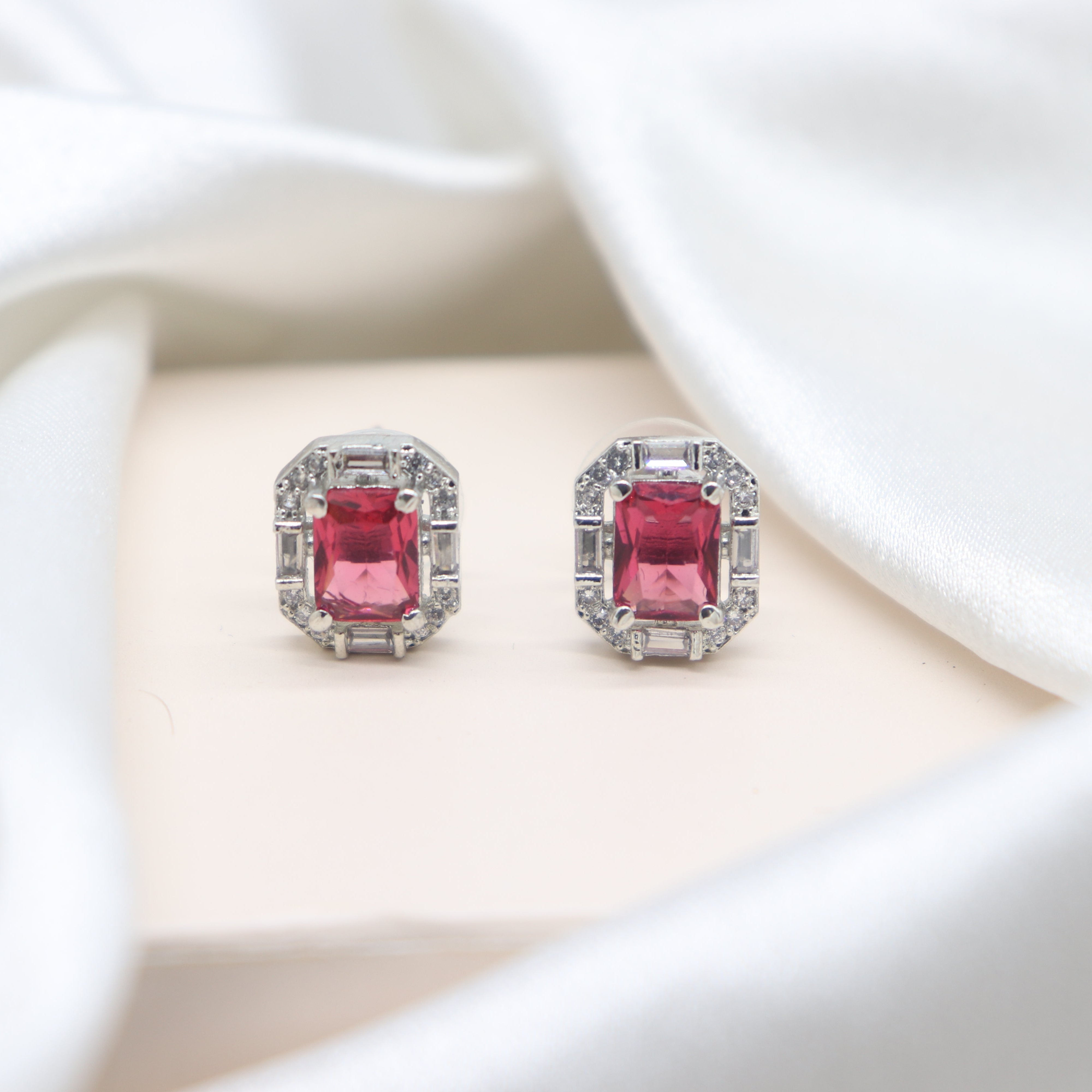 Urvashi CZ Diamond cut Stud Earrings