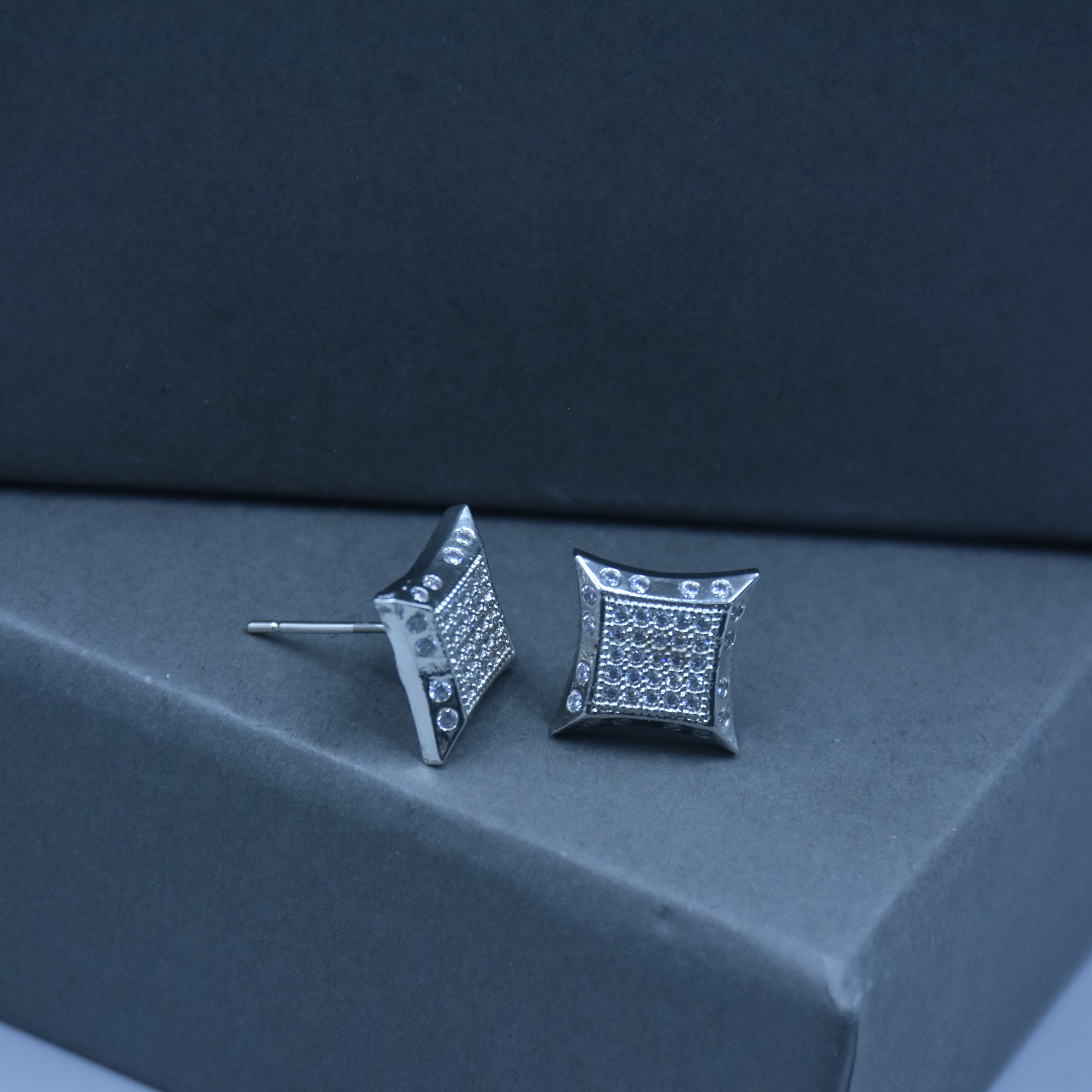 Yo Yo Honey Singh CZ Diamond Cut Stud Earrings in Gold – Gufi India