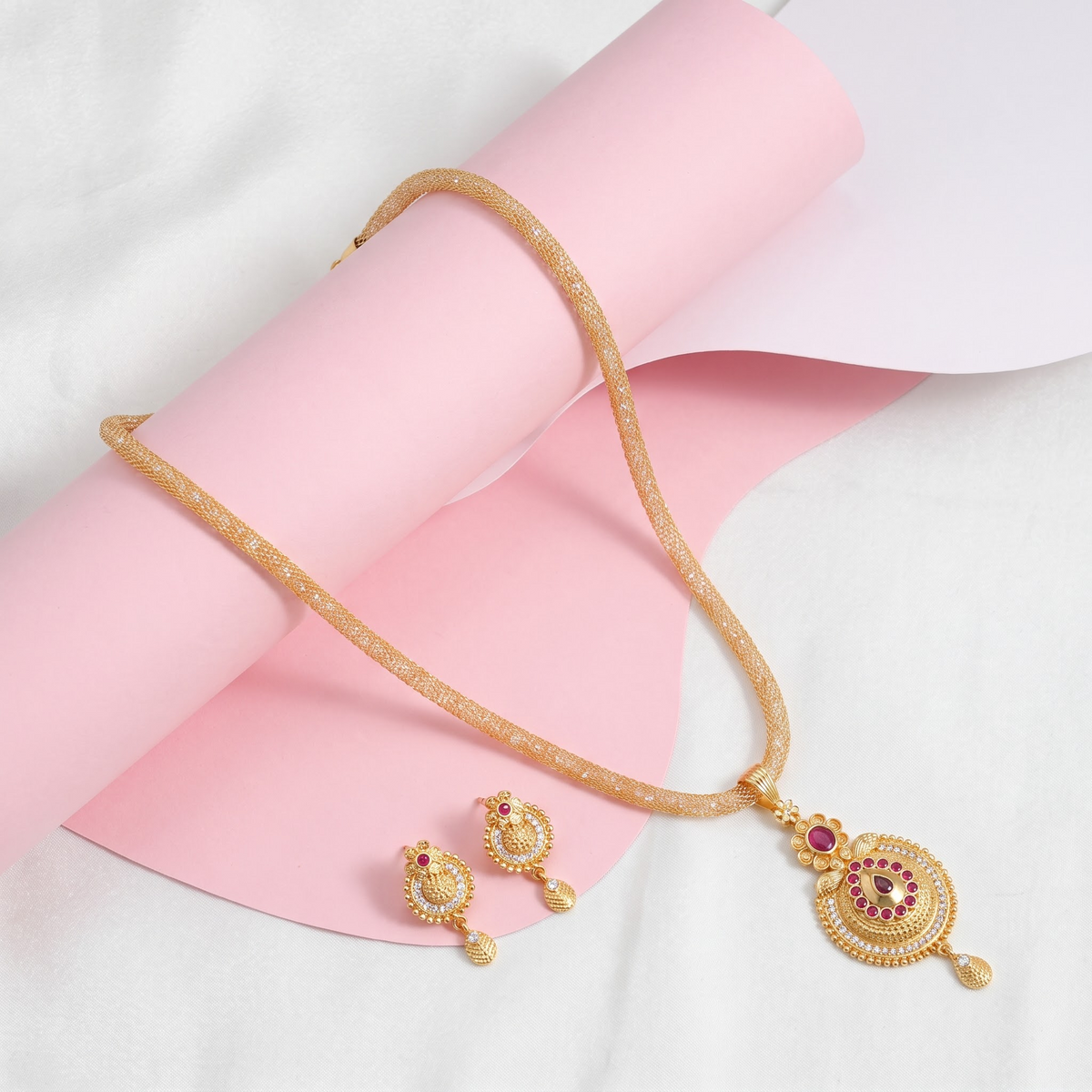 Gold plated Pendant set