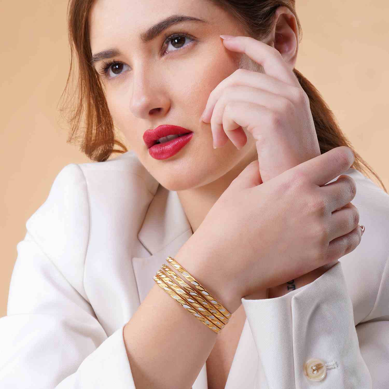 Ruhitha Gold Plated Bangles ( Set of 4 )