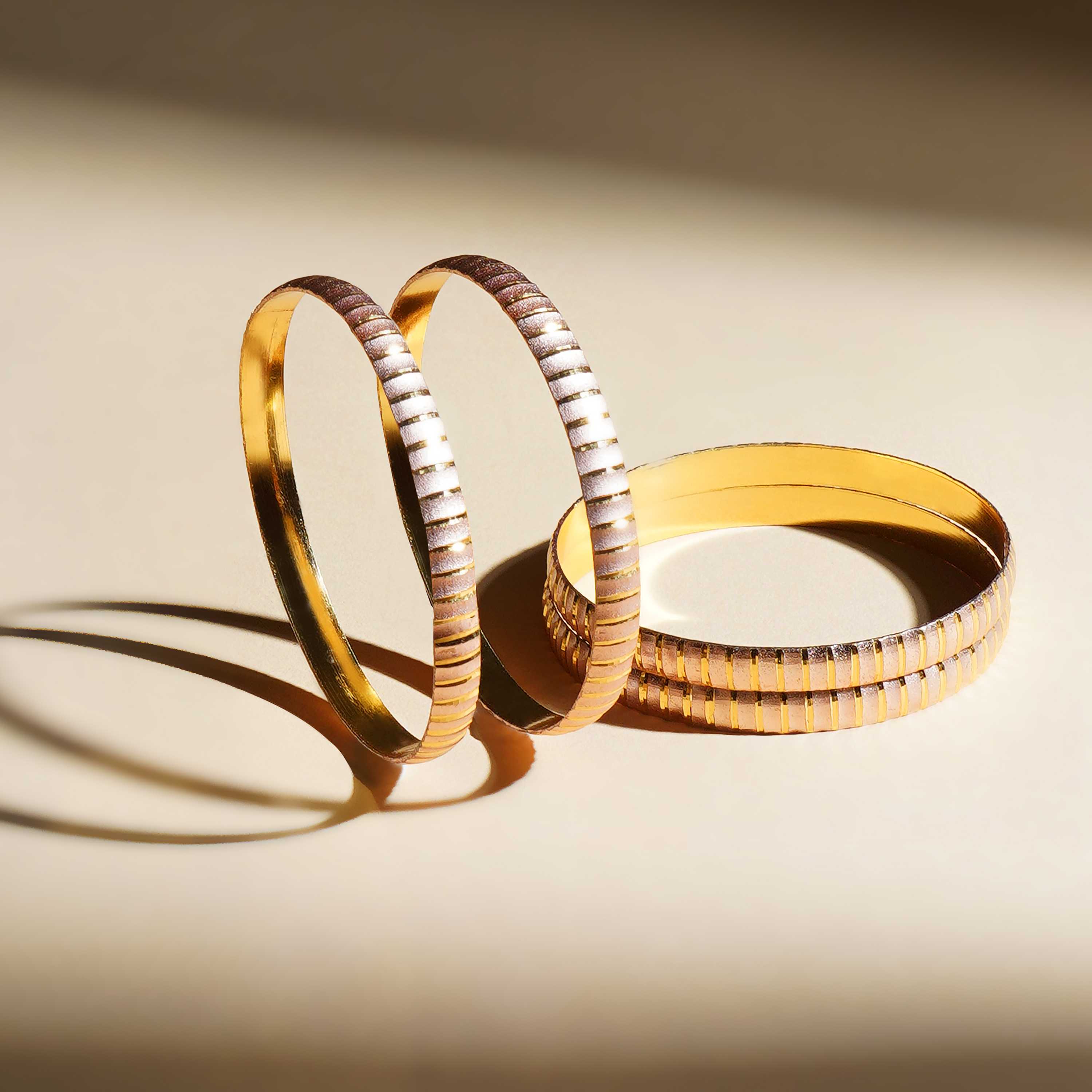 Pranvika Gold Plated Bangles ( Set of 4 )