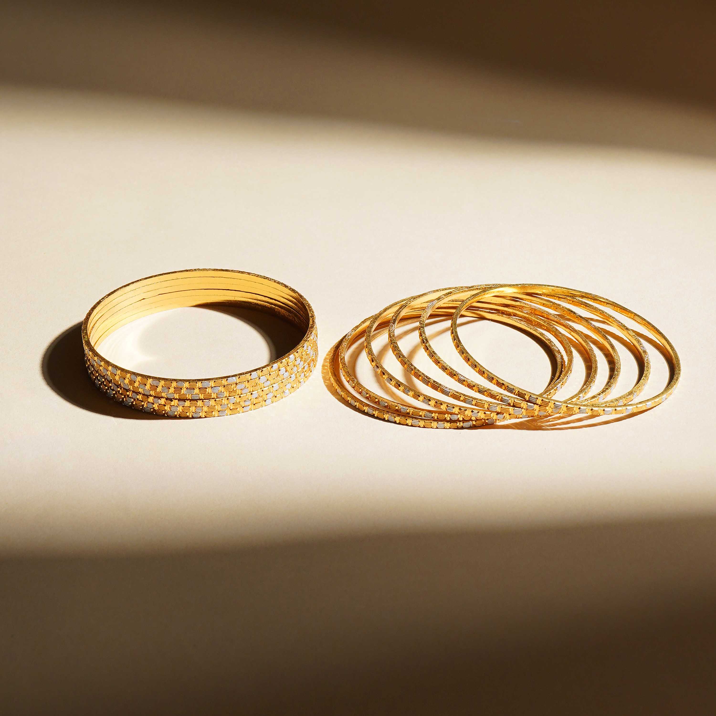 Anika Gold Plated Bangles ( Set of 12 )