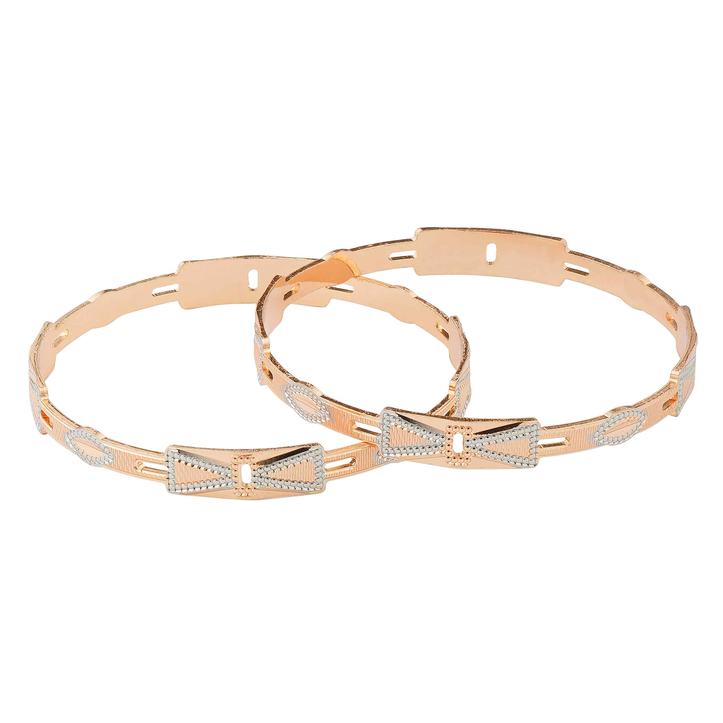 Tiva Rose Gold Plated Bangles ( Set of 2 )