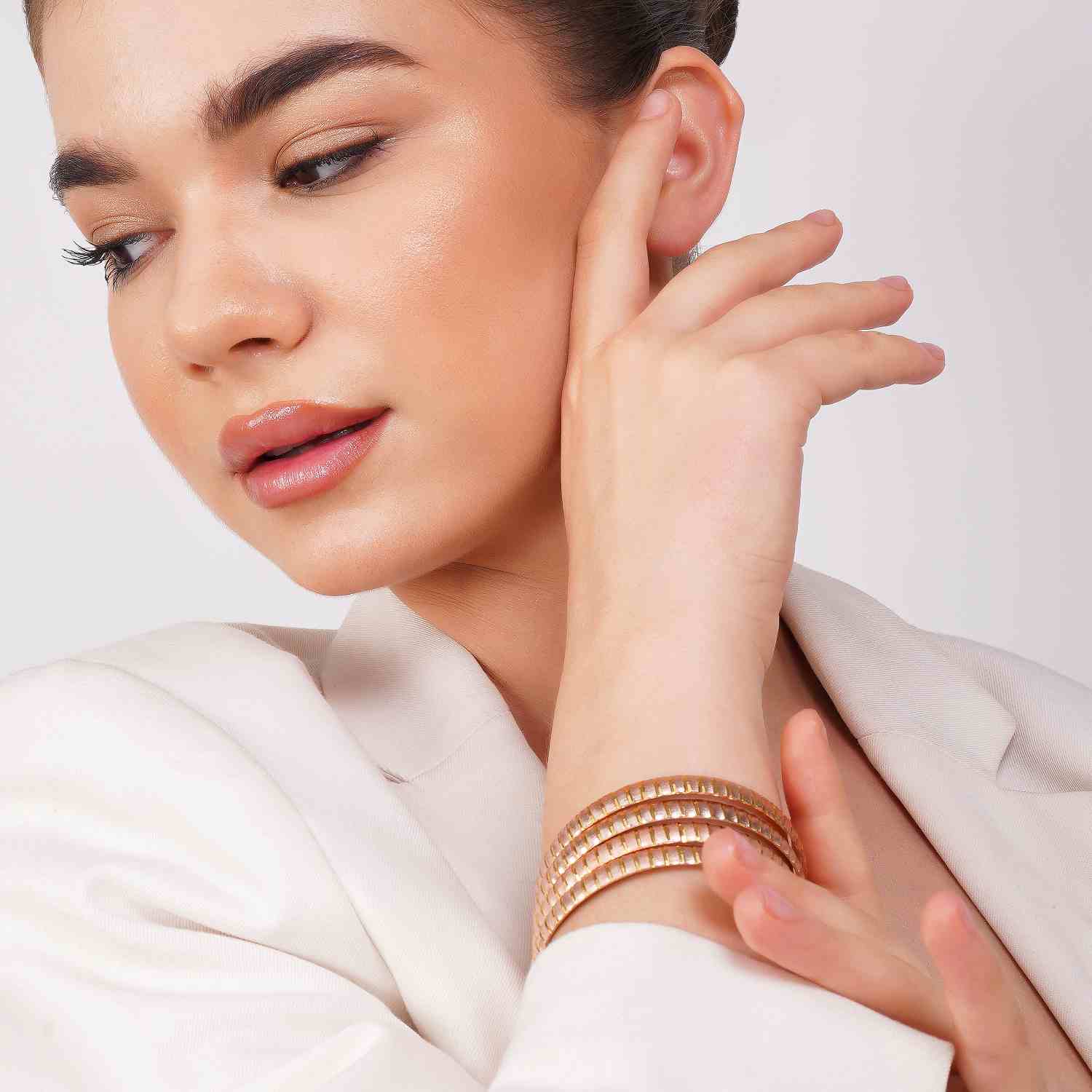 Pranvika Gold Plated Bangles ( Set of 4 )