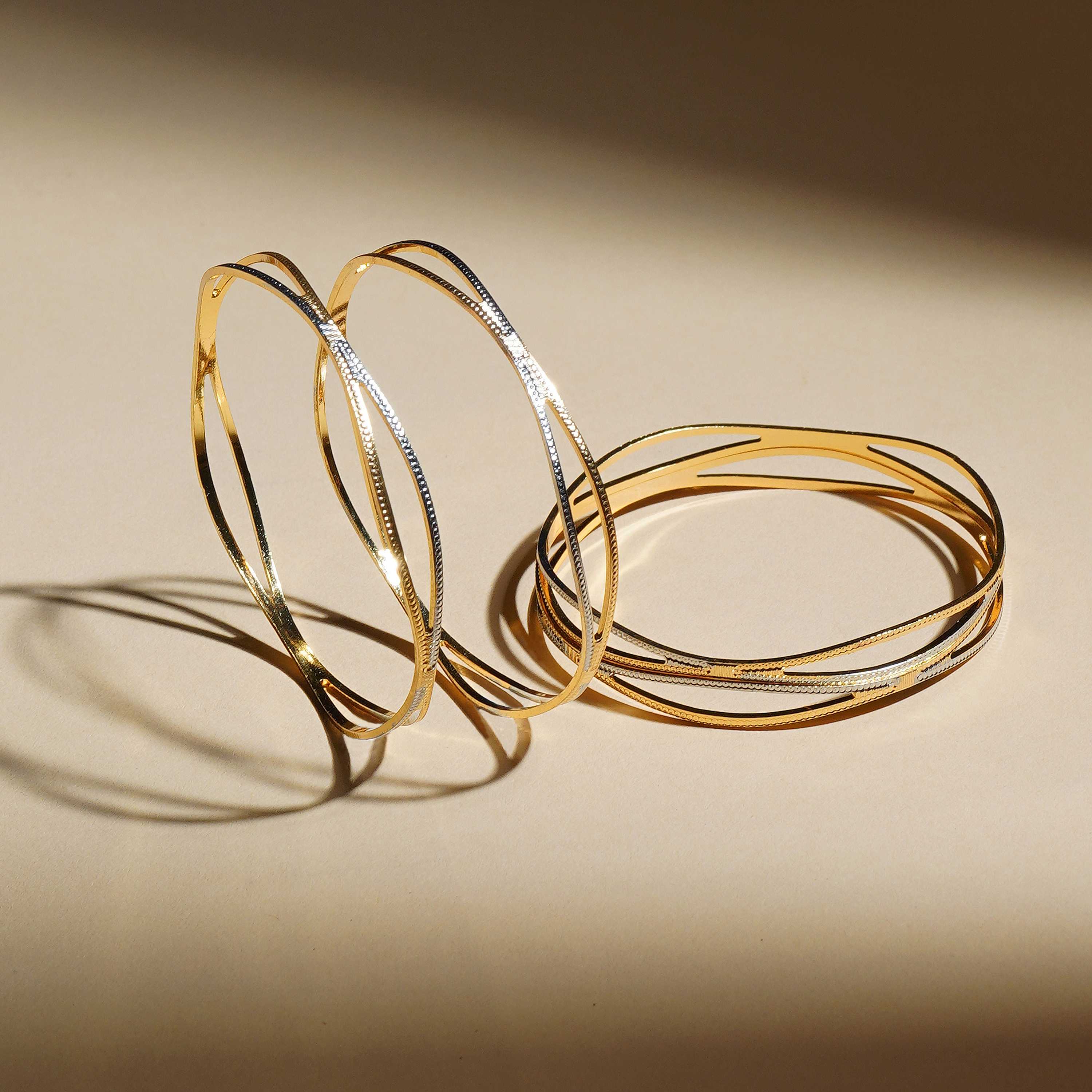 Zanira Gold Plated Bangles ( Set of 2 )