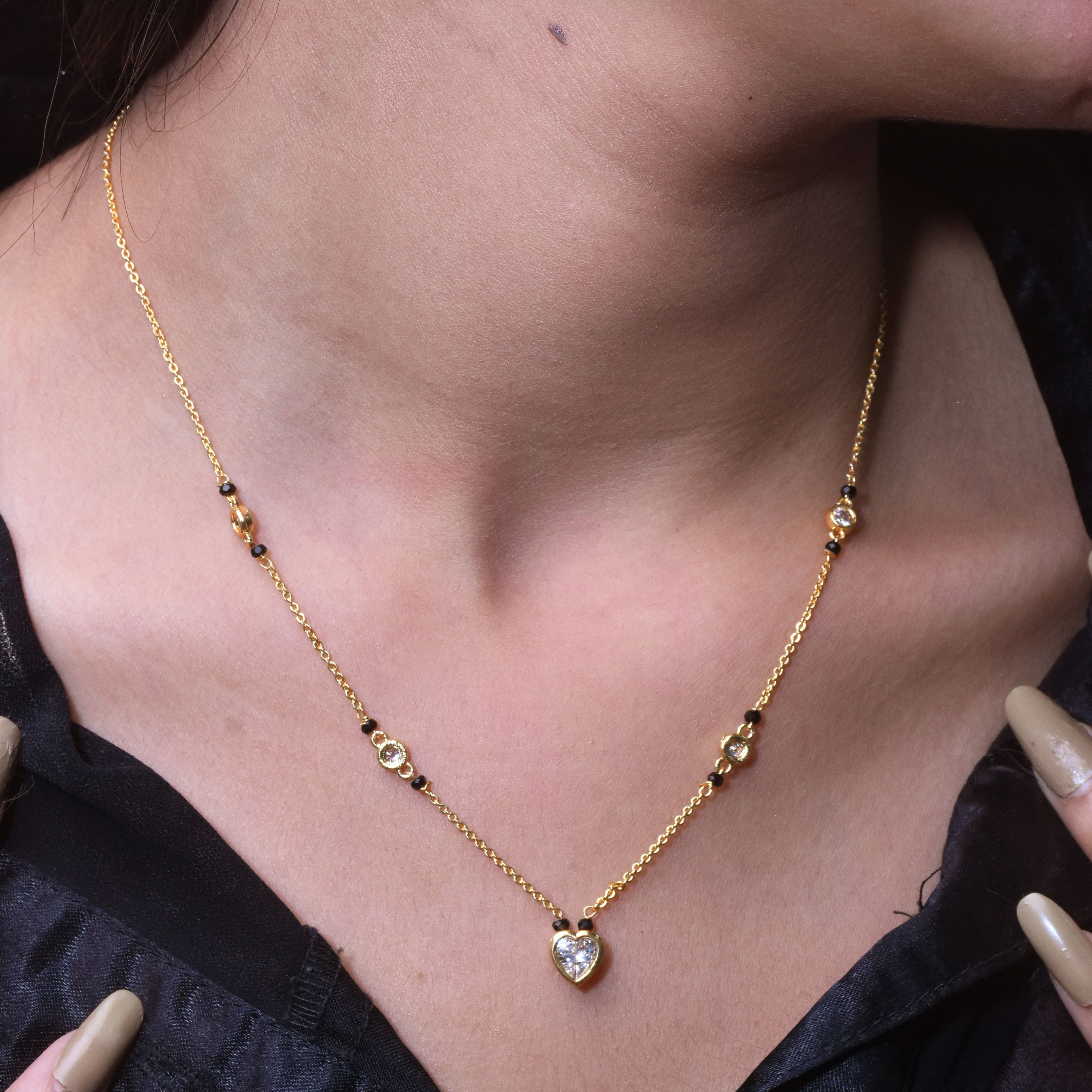 Heart Gold Plated Mangalsutra