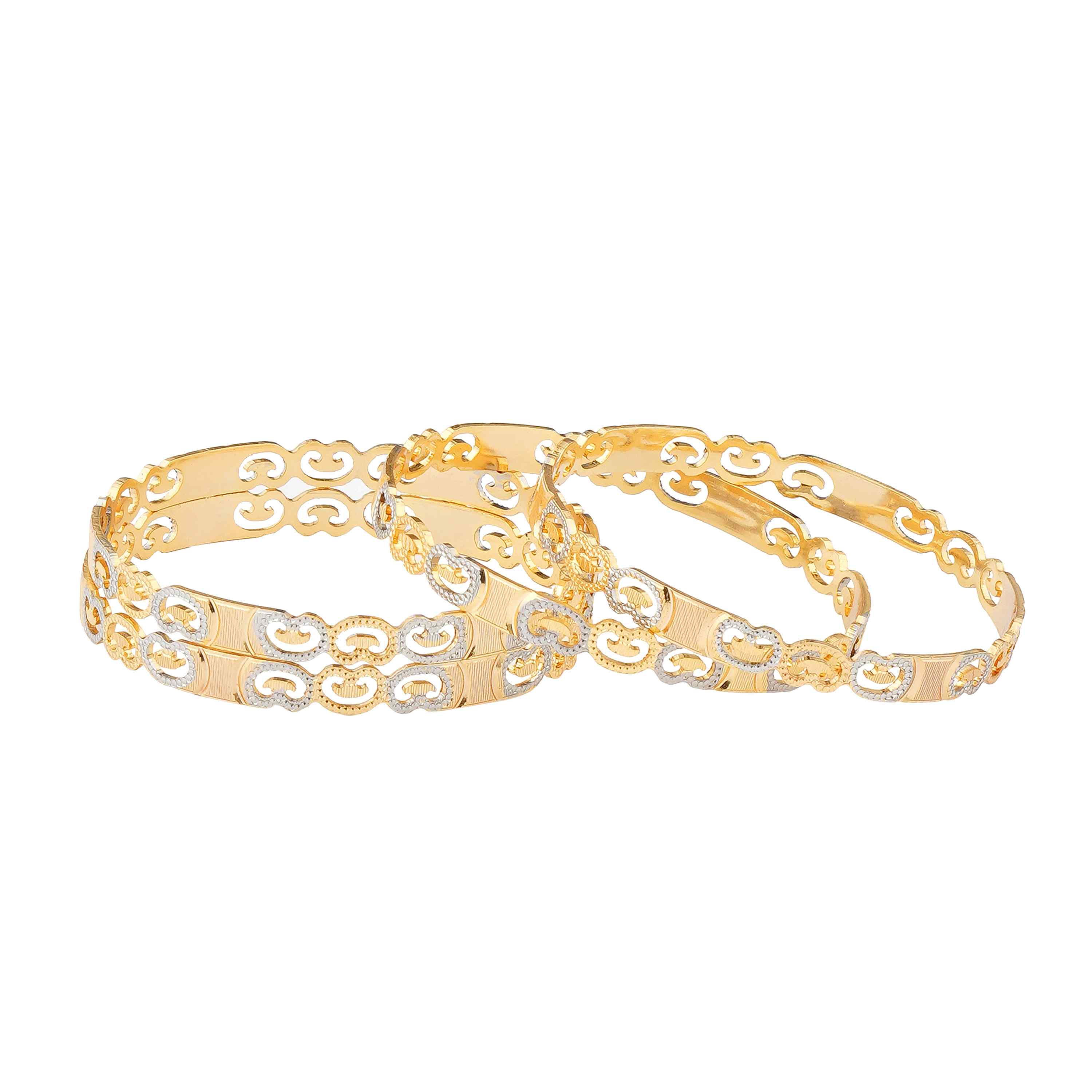 Vainavi Gold Plated Bangles ( Set of 4 )