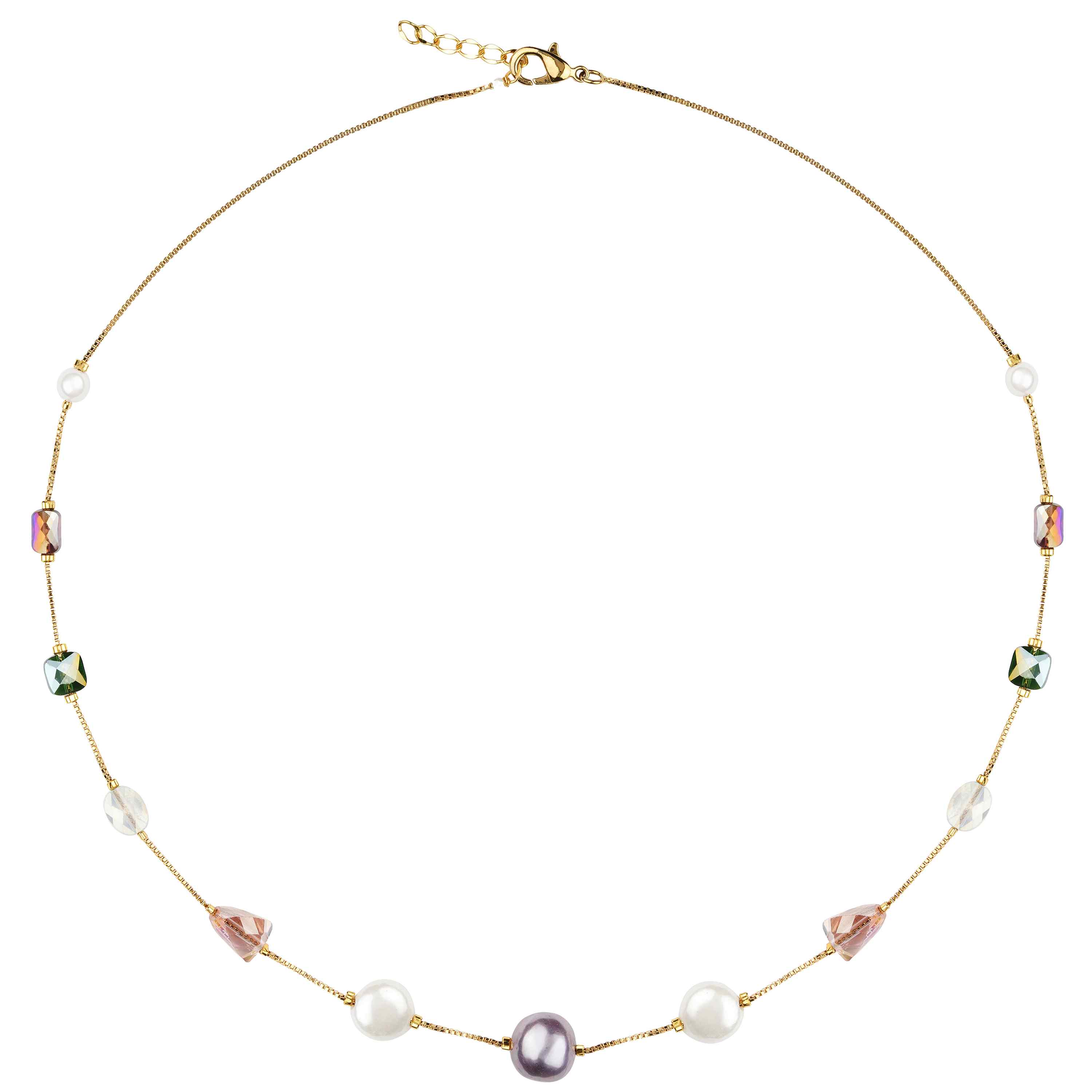 Inaya Pearl & Crystal Beaded Necklace
