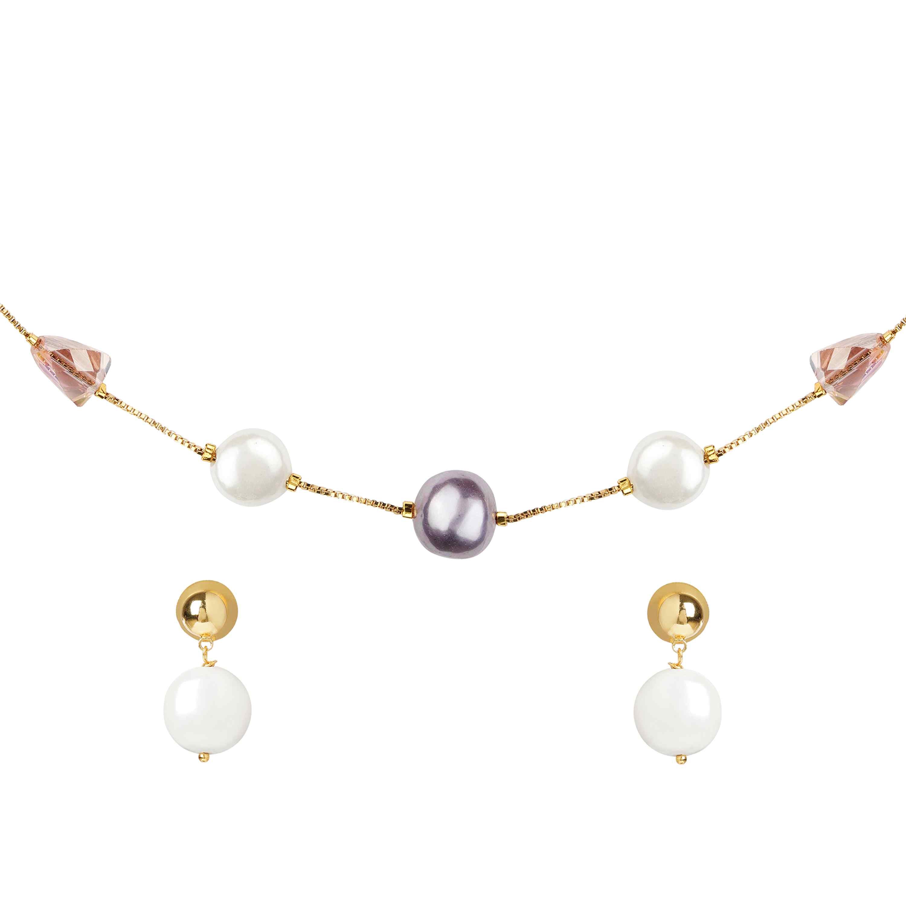 Inaya Pearl & Crystal Beaded Necklace