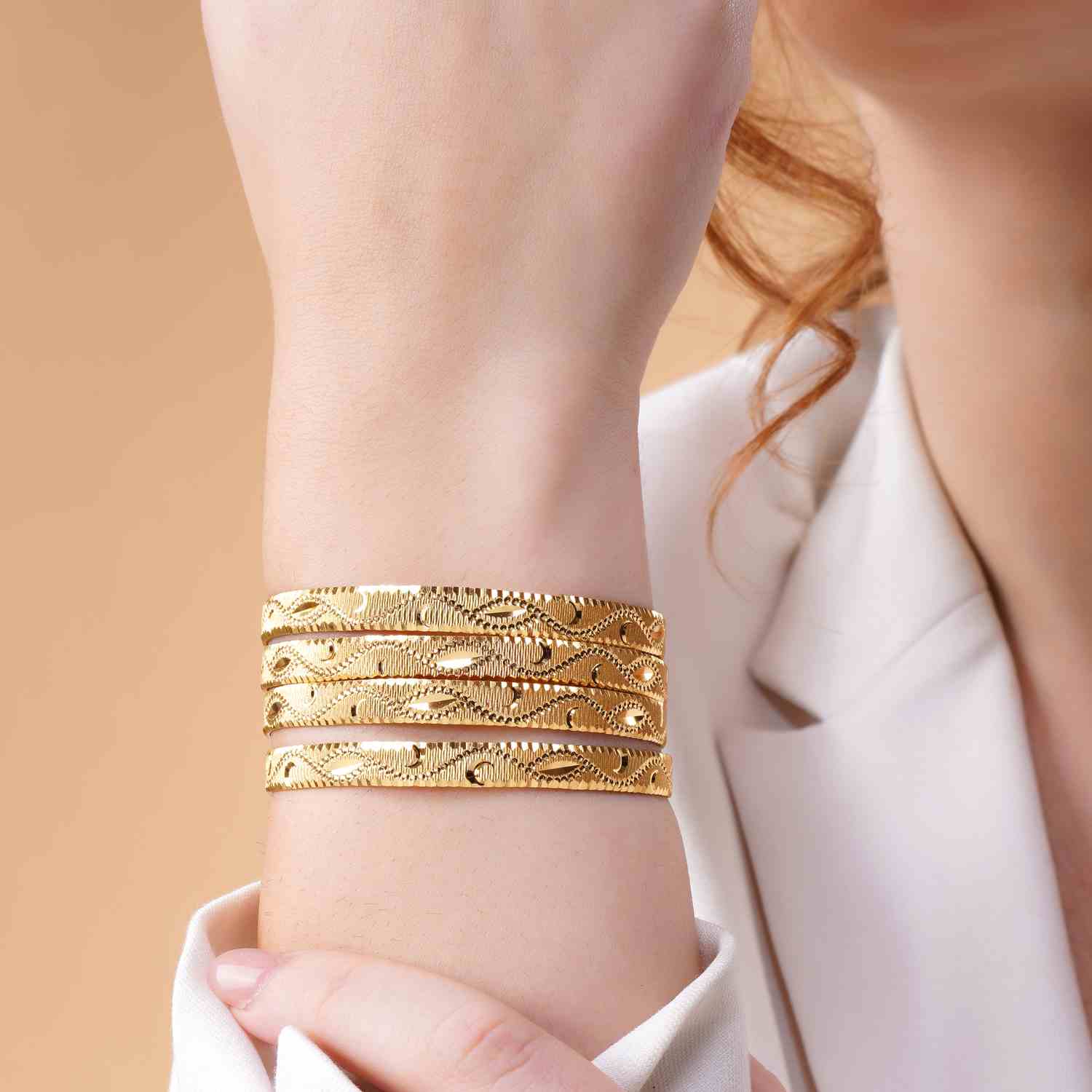 Lavya Gold Plated Bangles ( Set of 4 )