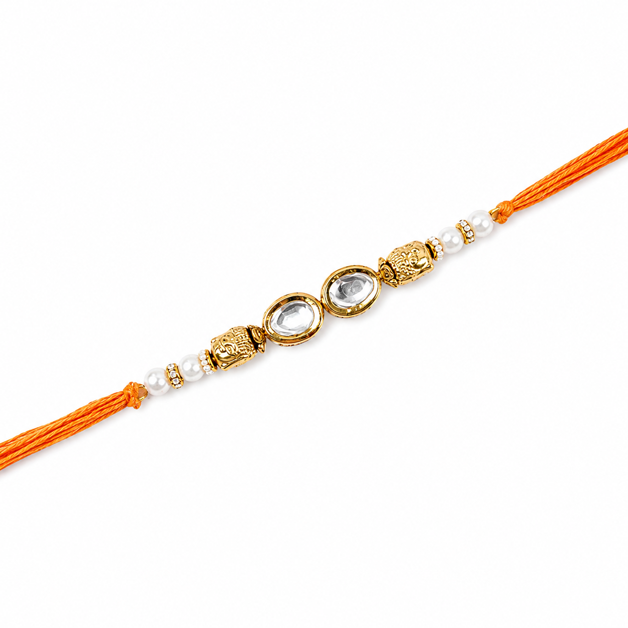 Ganesha Kundan Rakhi with Pearl Accents