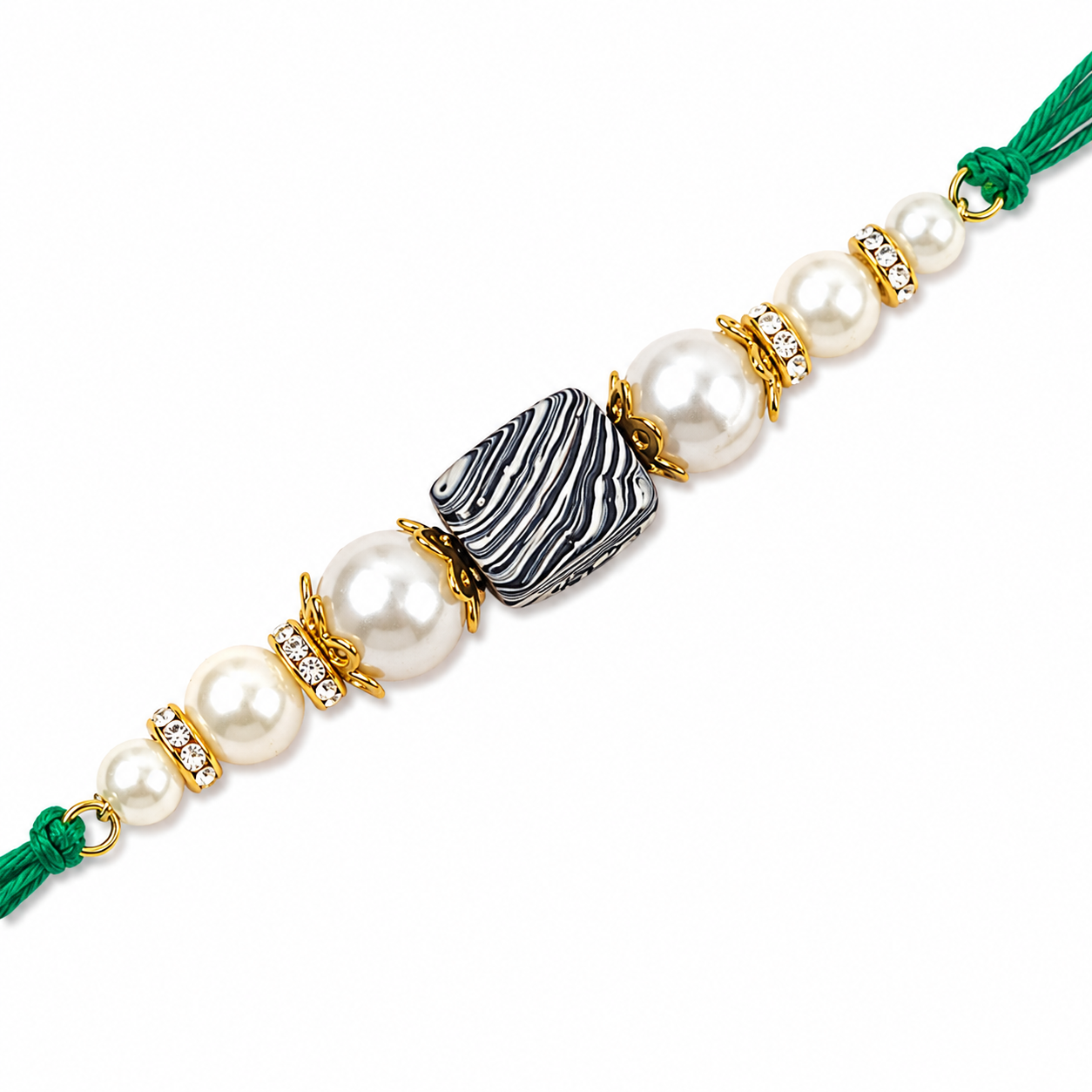 Marbled Bead & Pearl Rakhi